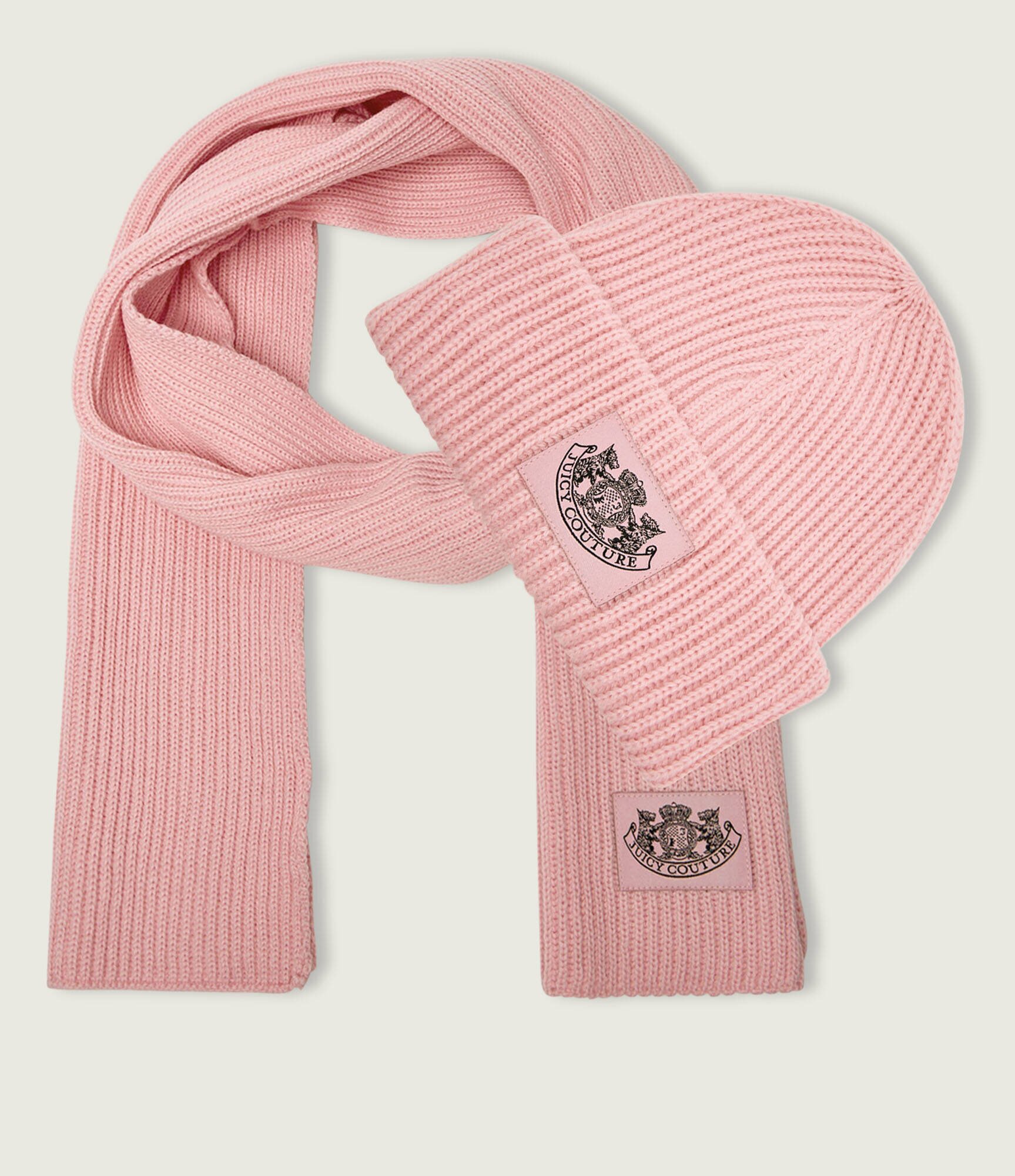 Juicy Couture Șal + căciulă CHEETAH CREST cu adaos de lână