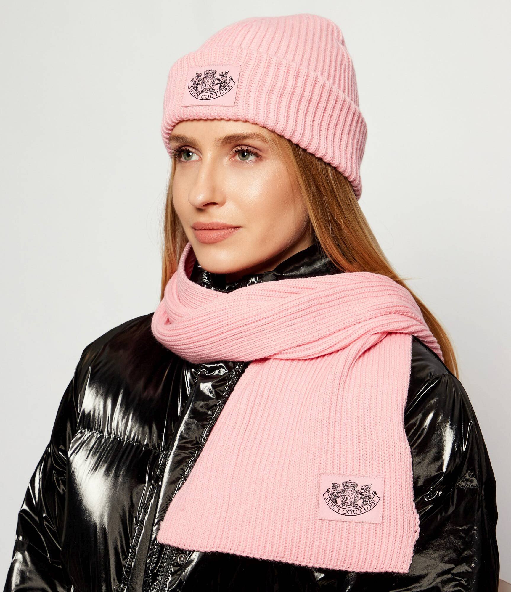 Juicy Couture Șal + căciulă CHEETAH CREST cu adaos de lână