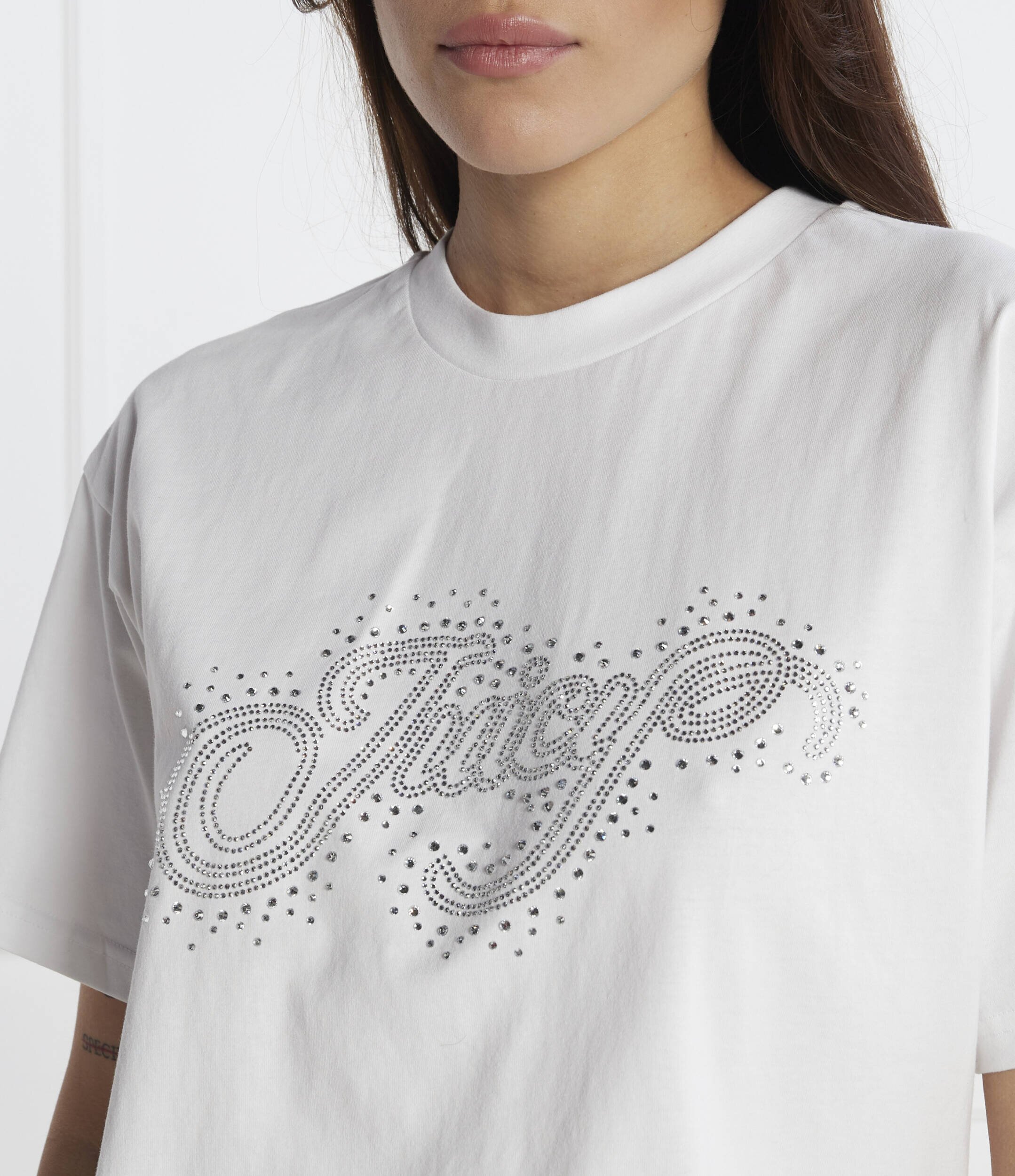 Juicy Couture Tricou BOYFRIEND SCATTER DIAMANTE | Classic fit