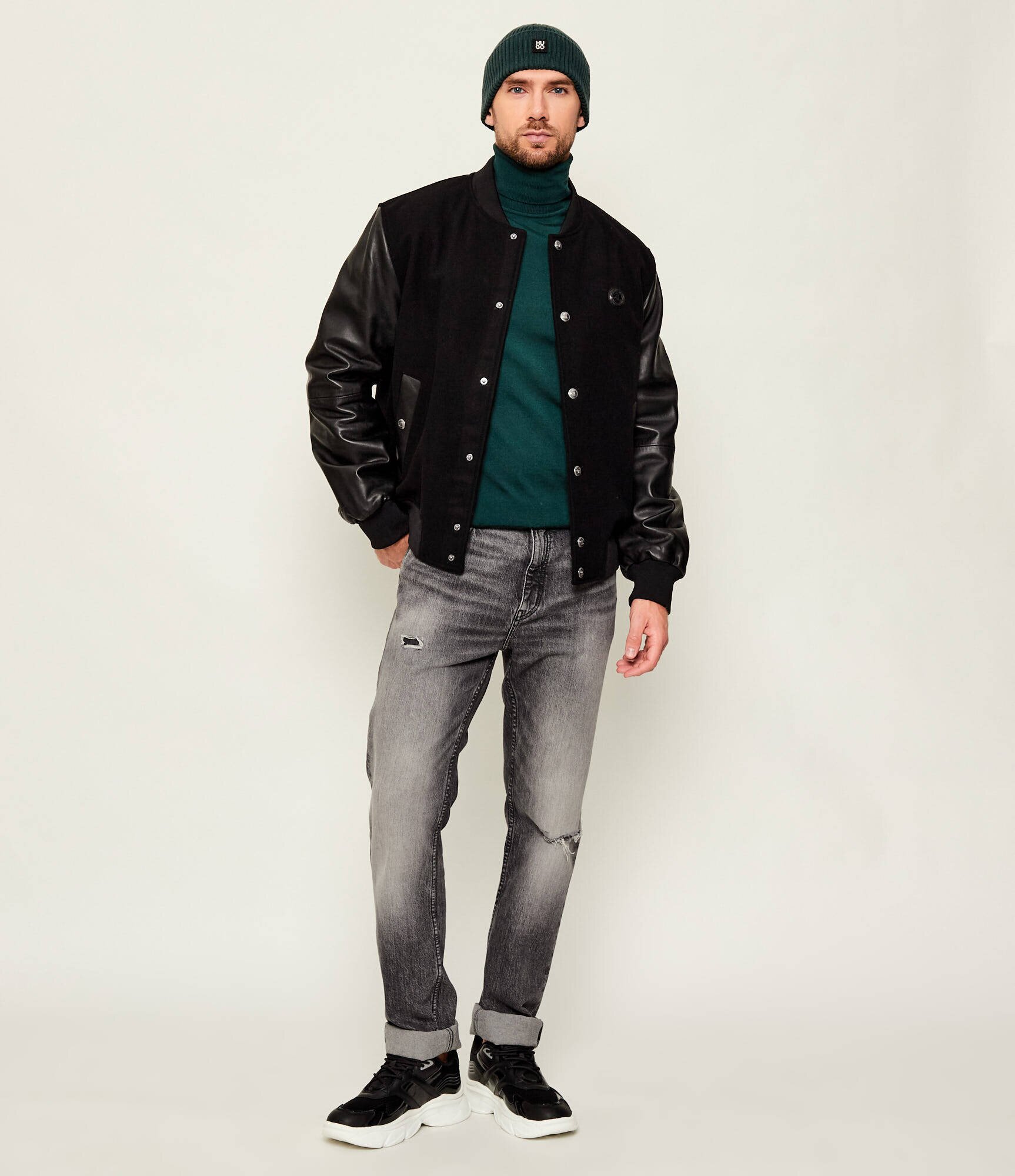 Just Cavalli De lână geacă bomber | regular fit cu adaos de piele