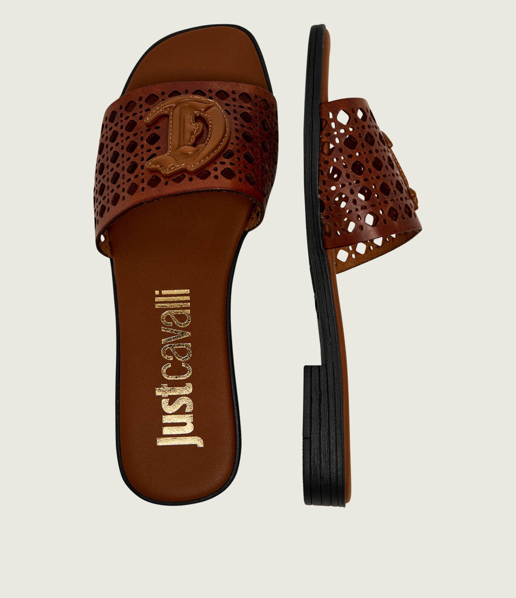 Just Cavalli De piele șlapi FONDO ELISIE