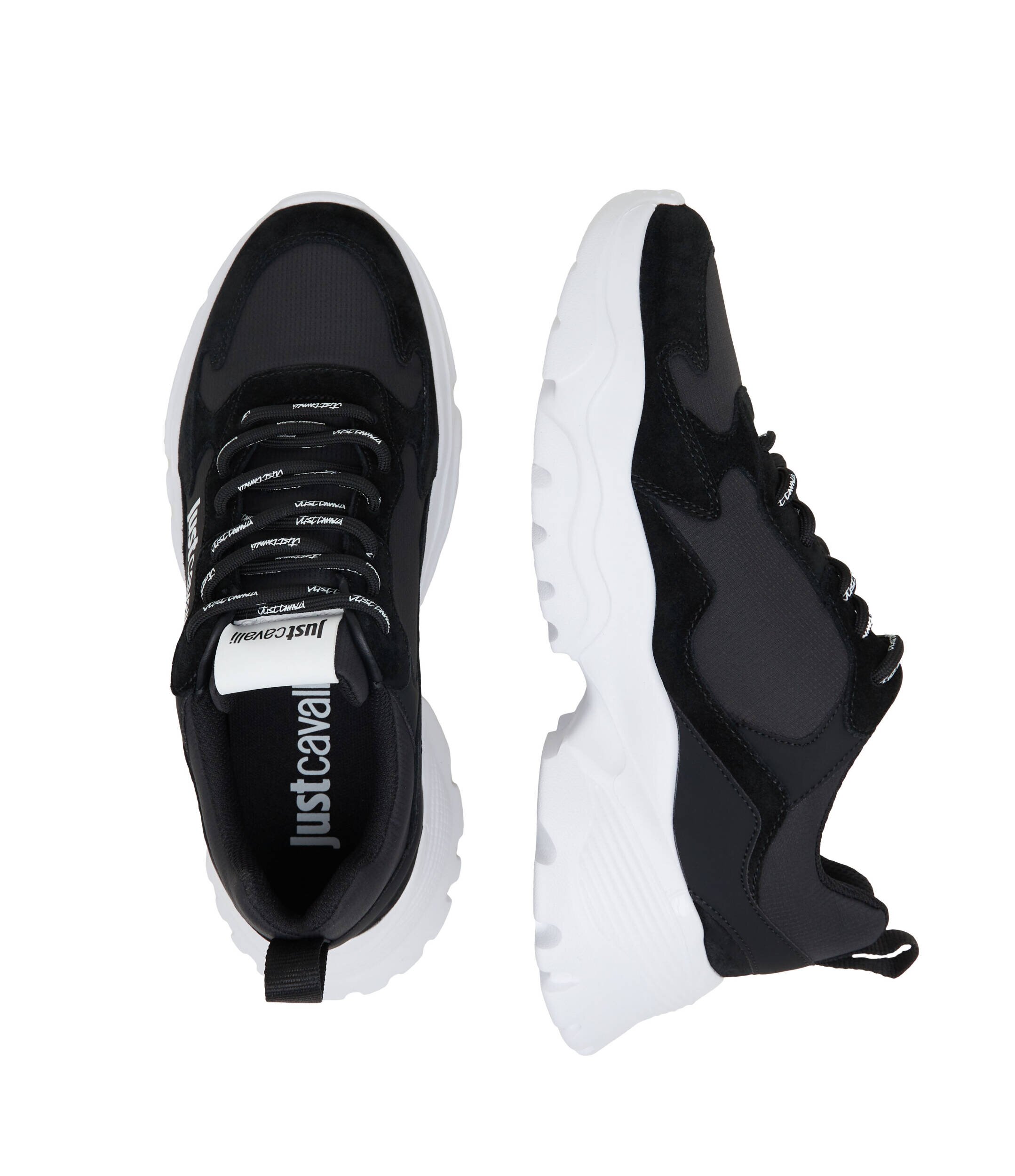 Just Cavalli Sneakers cu adaos de piele