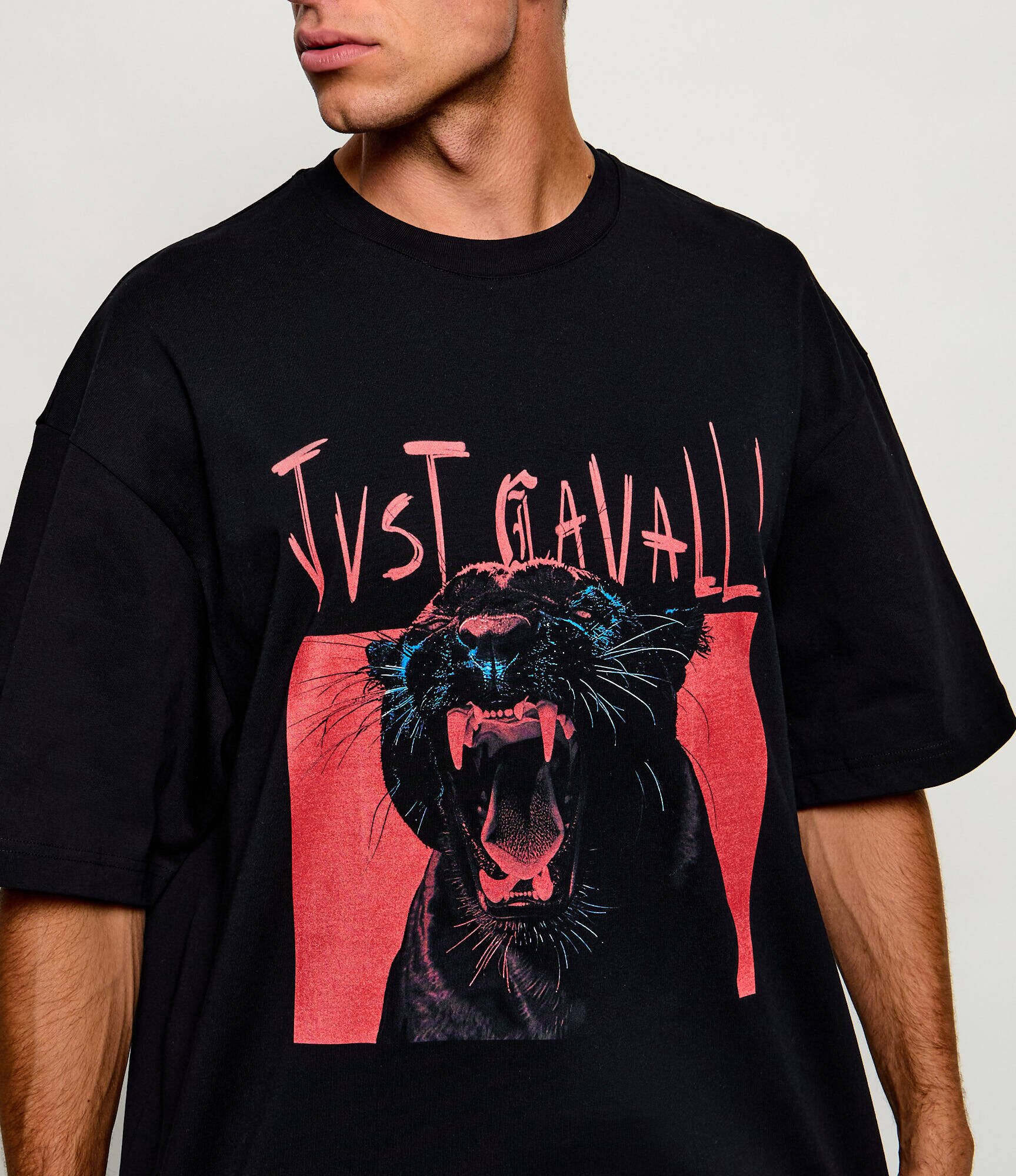 Just Cavalli Tricou Angry Panther | Loose fit