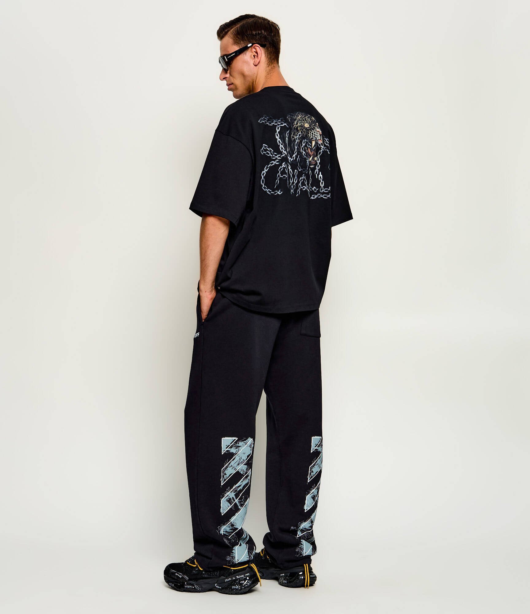 Just Cavalli Tricou Chain Leopard | Oversize fit