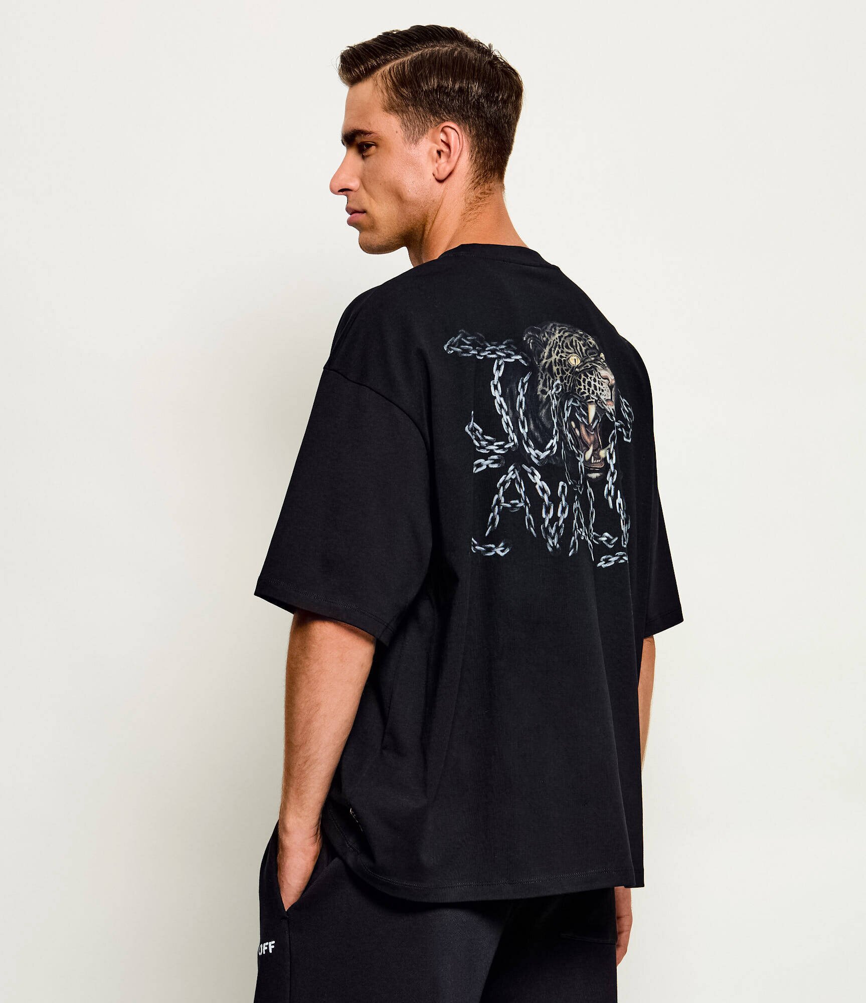 Just Cavalli Tricou Chain Leopard | Oversize fit