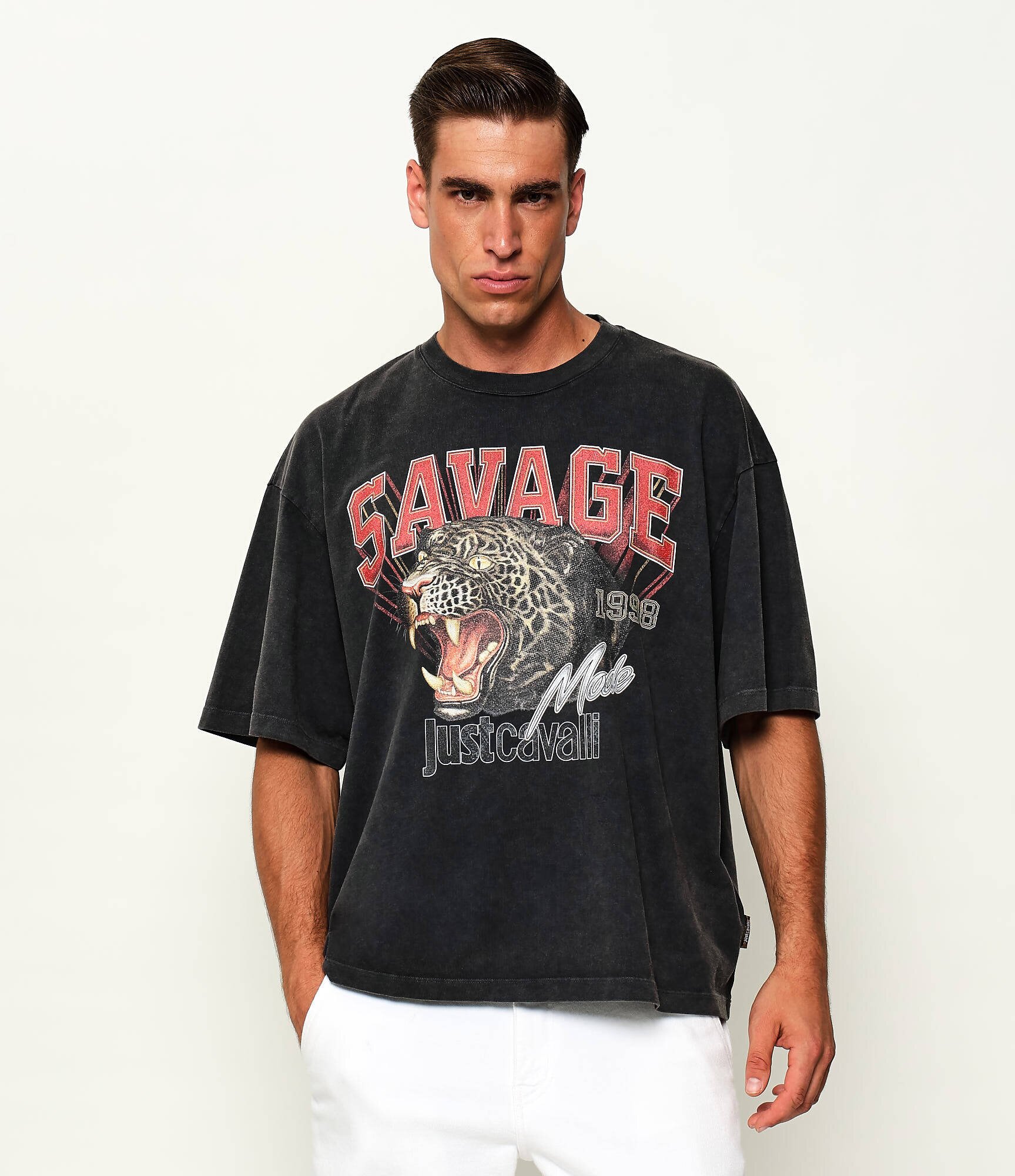 Just Cavalli Tricou Savage Leopard | Oversize fit
