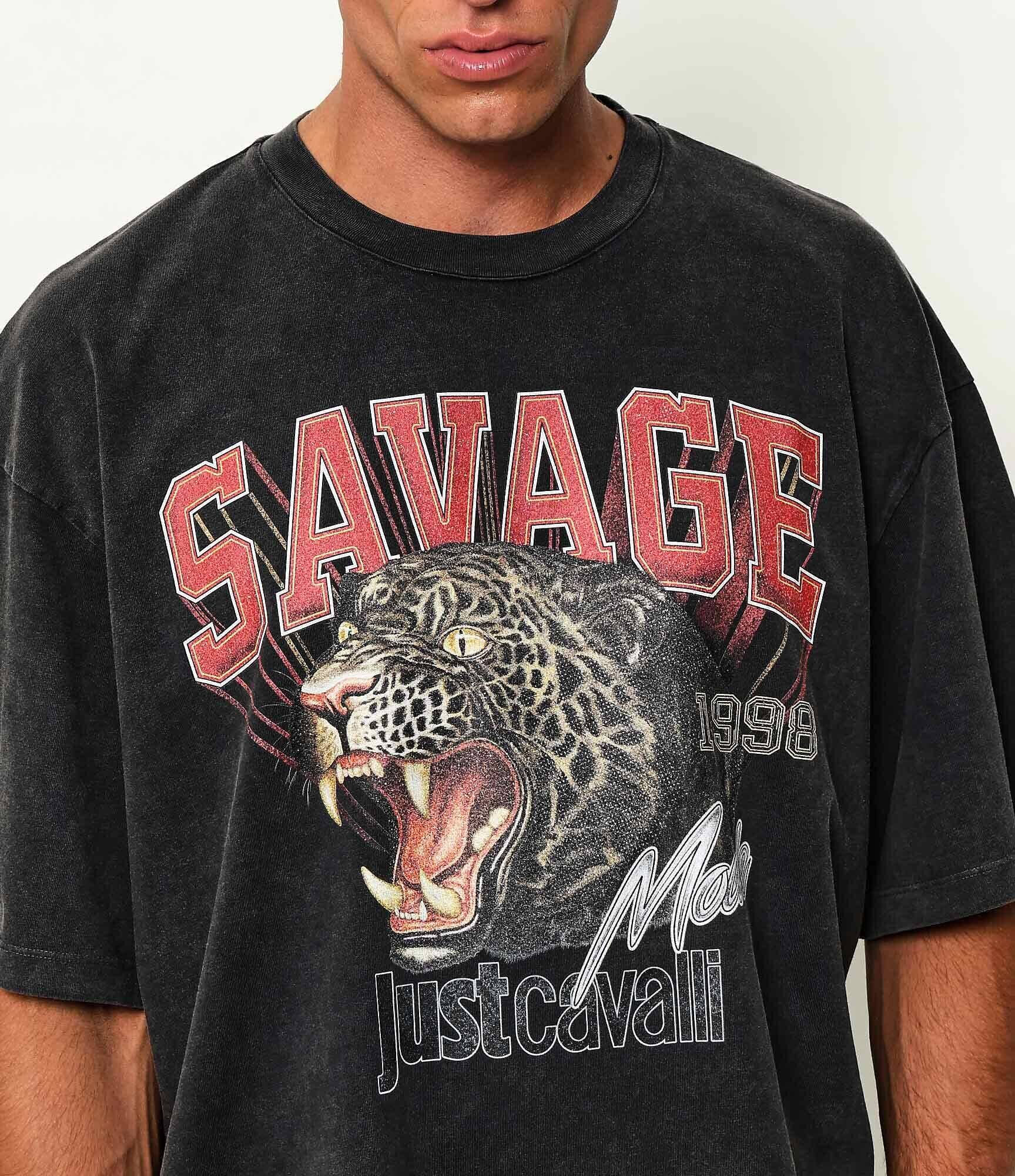 Just Cavalli Tricou Savage Leopard | Oversize fit
