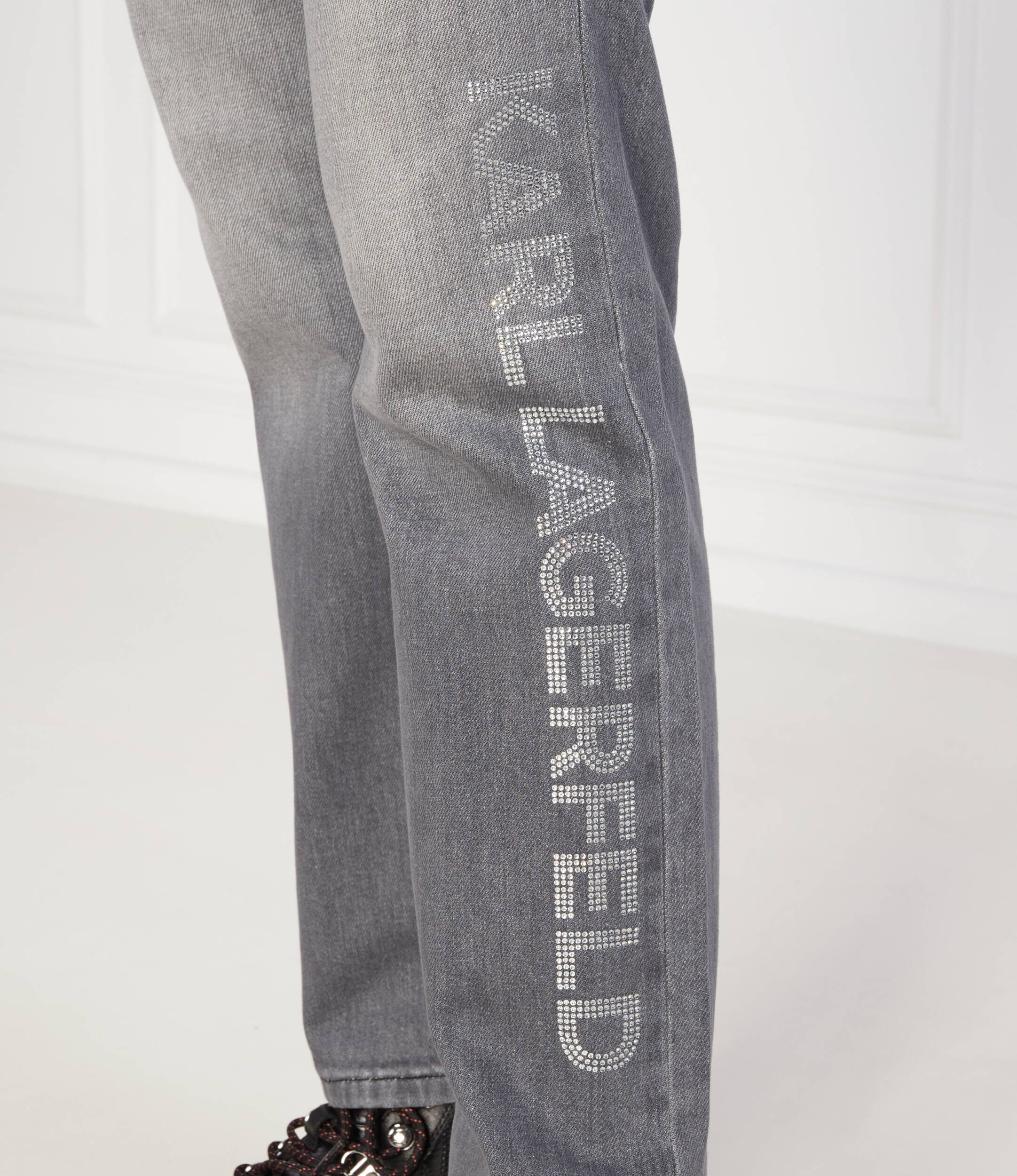 Karl Lagerfeld Blugi rhinestone logo jeans | Straight fit
