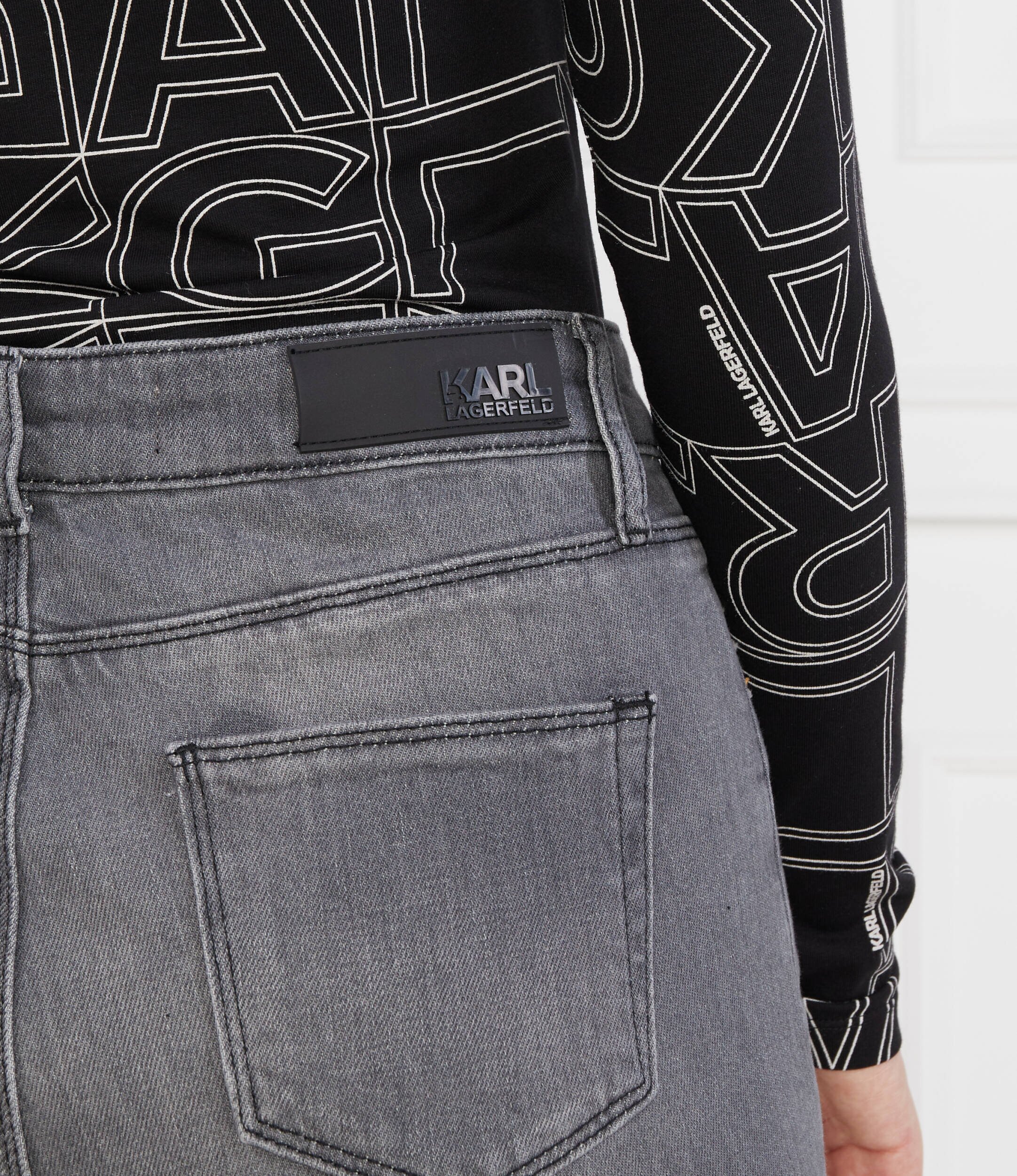 Karl Lagerfeld Blugi rhinestone logo jeans | Straight fit