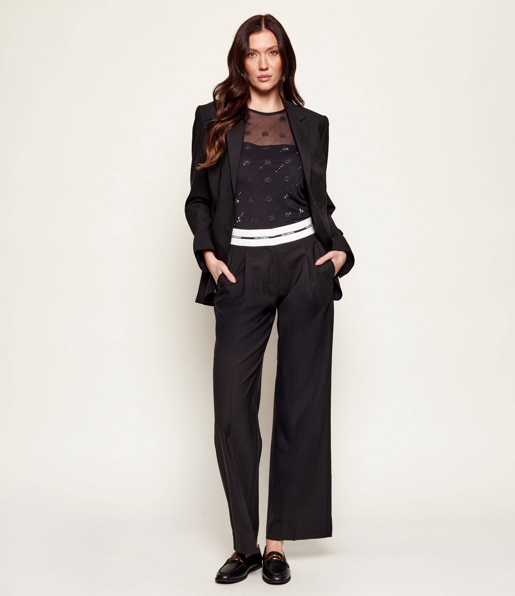 Karl Lagerfeld Bluză Rhinestone | Slim Fit