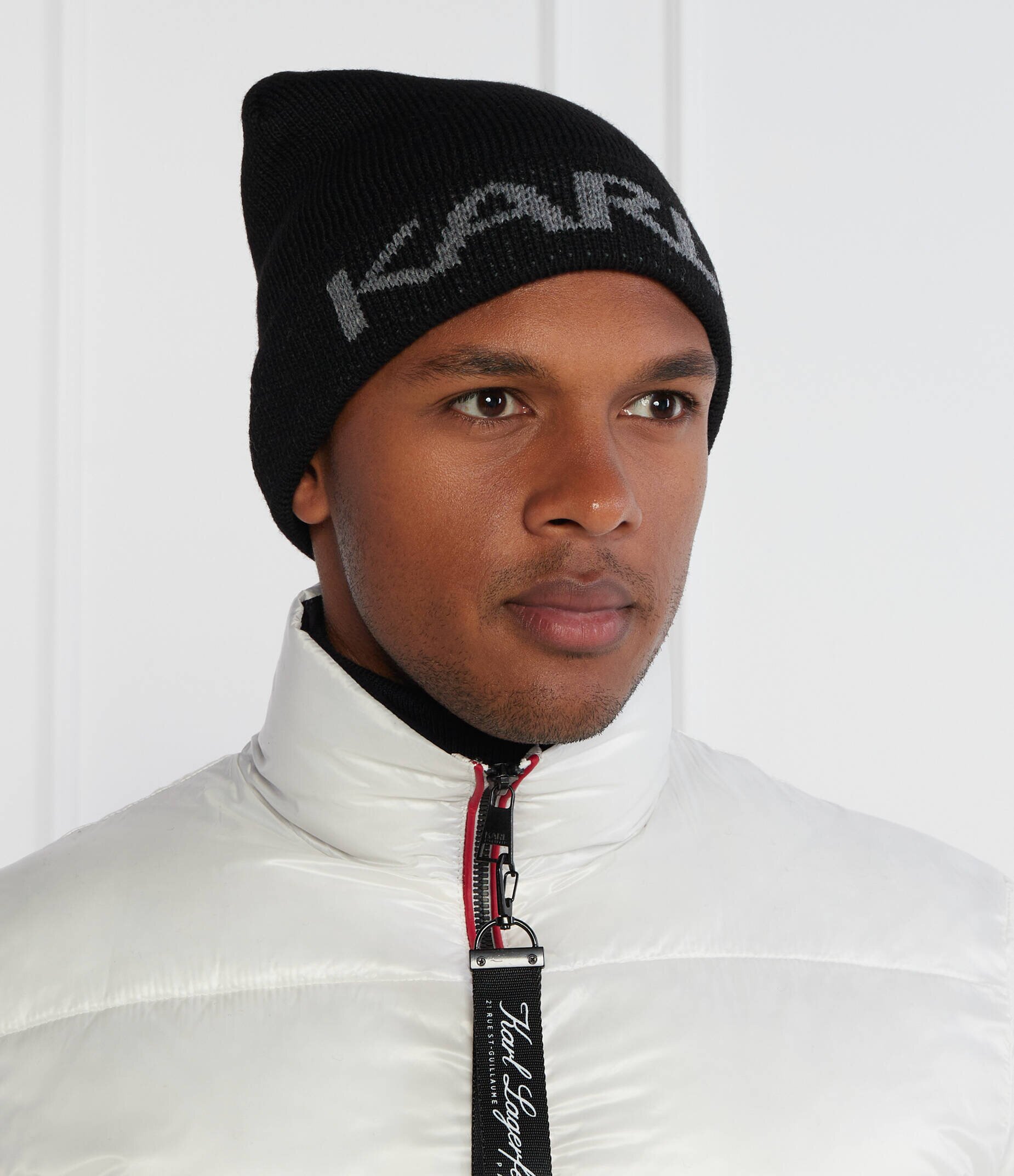 Karl Lagerfeld Căciulă BEANIE cu adaos de lână
