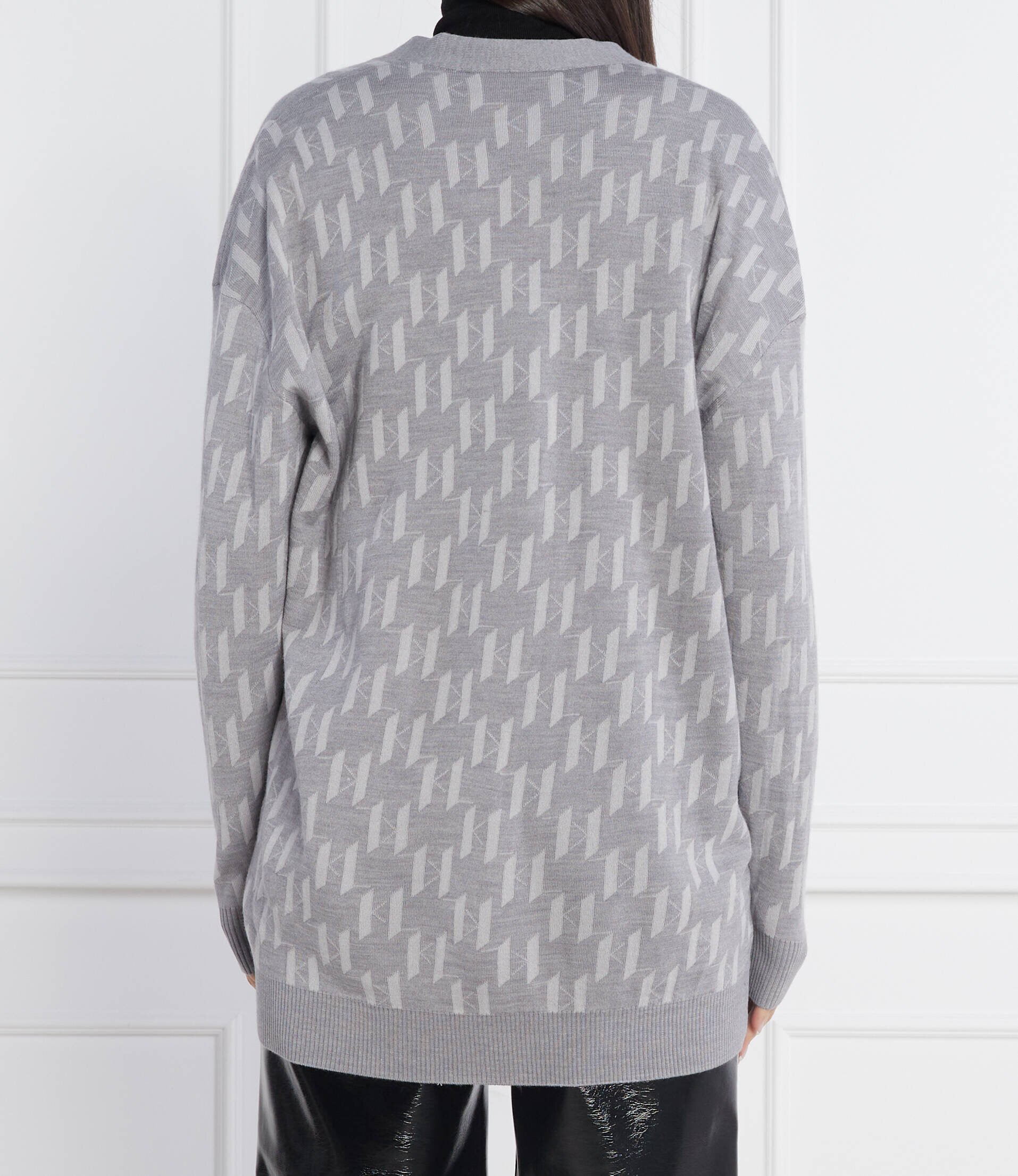 Karl Lagerfeld Cardigan | Longline Fit cu adaos de lână