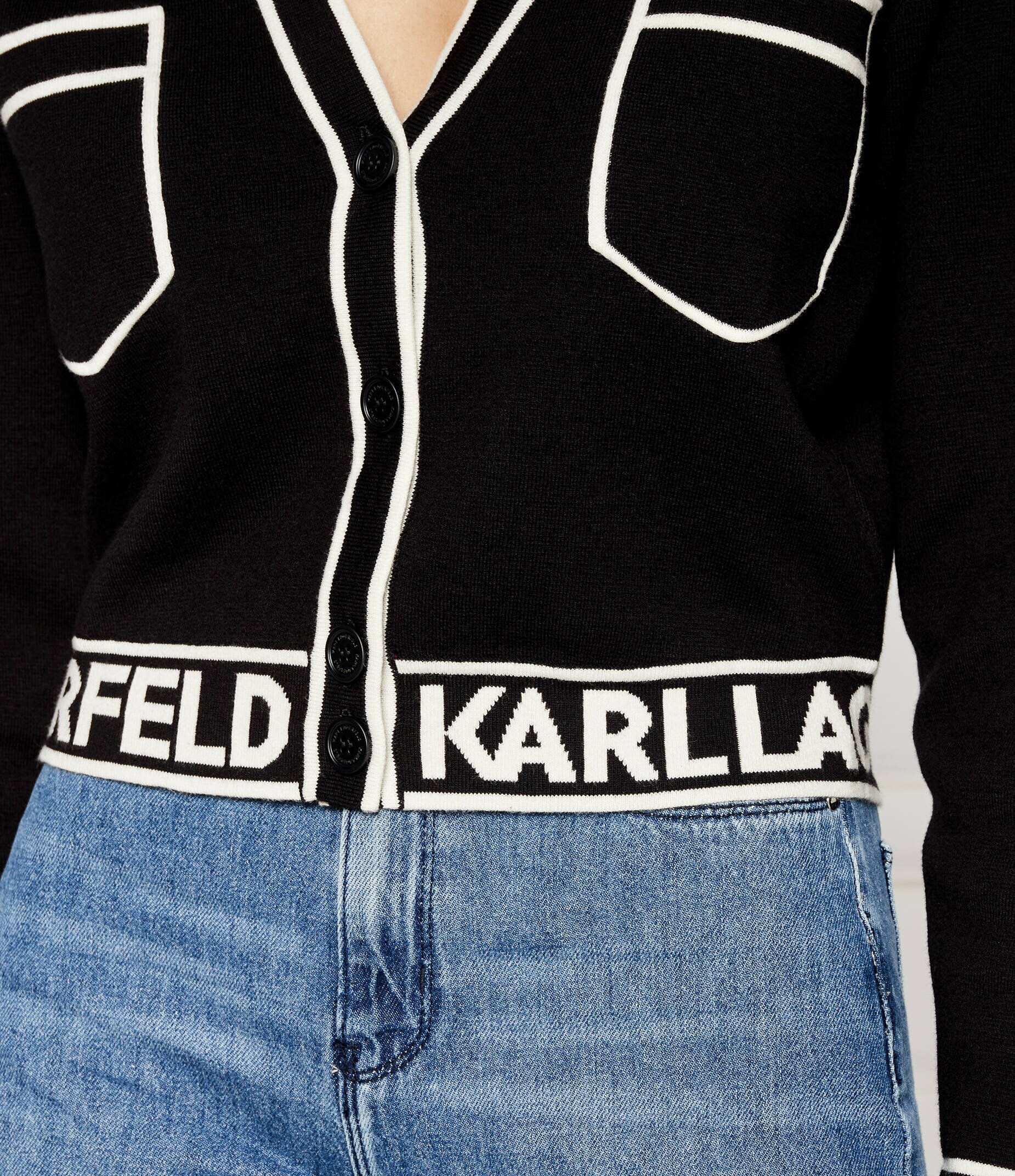 Karl Lagerfeld Cardigan | Regular Fit cu adaos de lână
