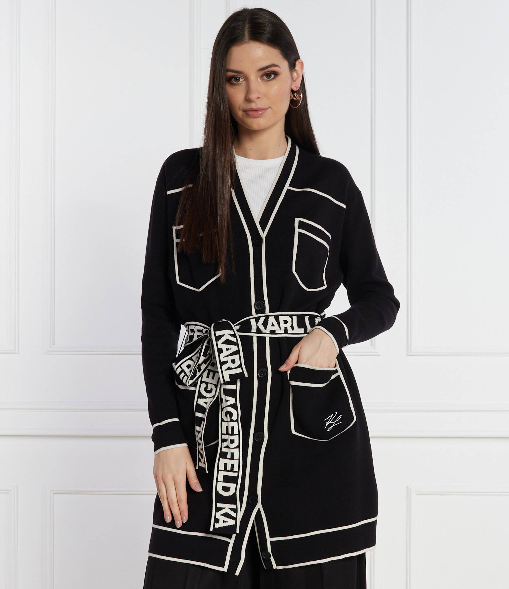 Karl Lagerfeld Cardigan | Relaxed fit cu adaos de lână