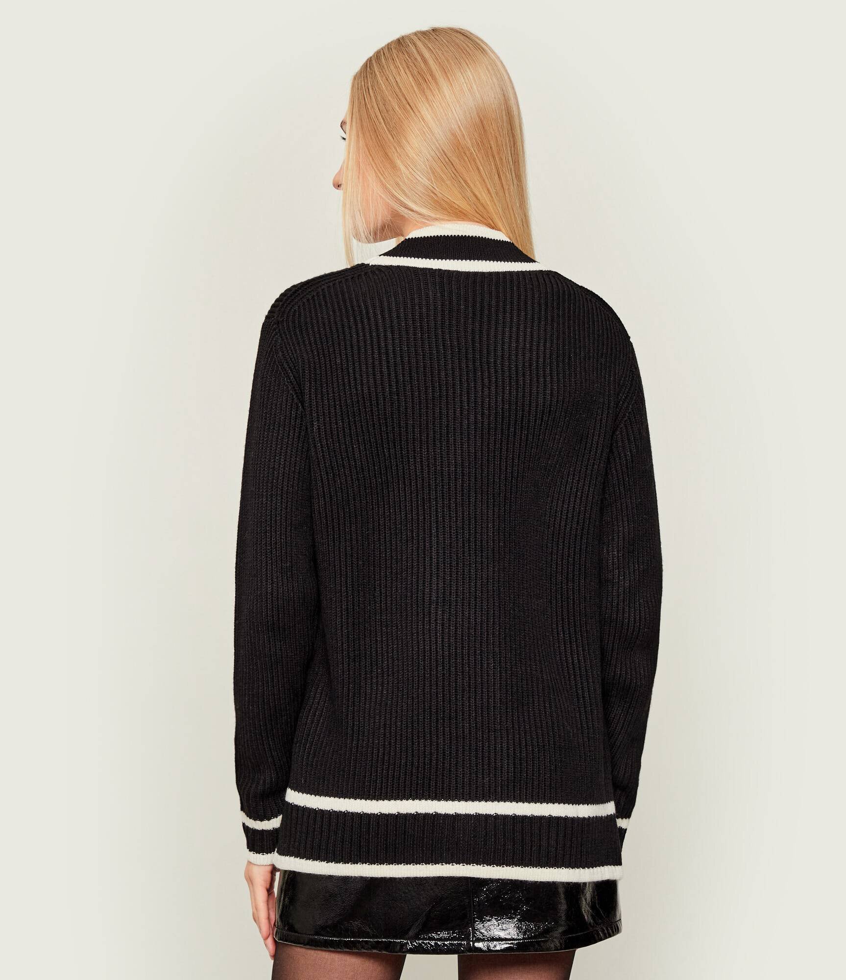 Karl Lagerfeld Cardigan Soutache autograph cu adaos de lână