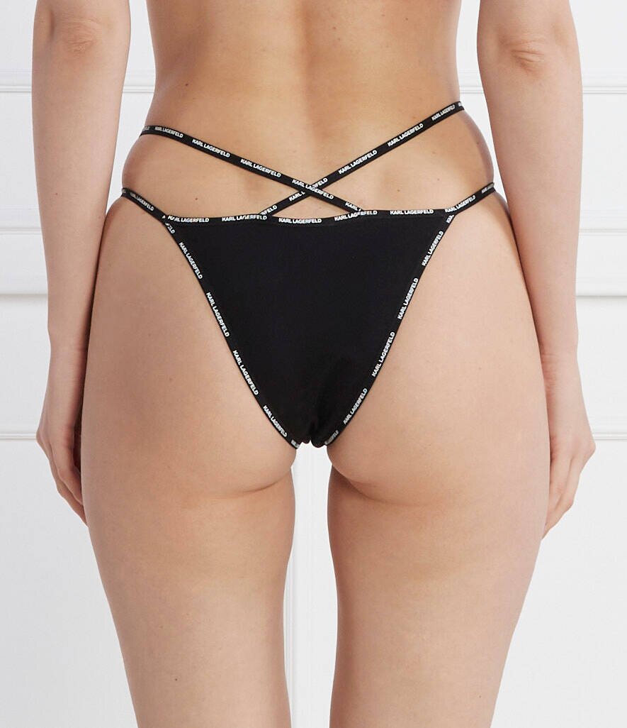 Karl Lagerfeld Chiloți brazilieni mini logo strappy brief