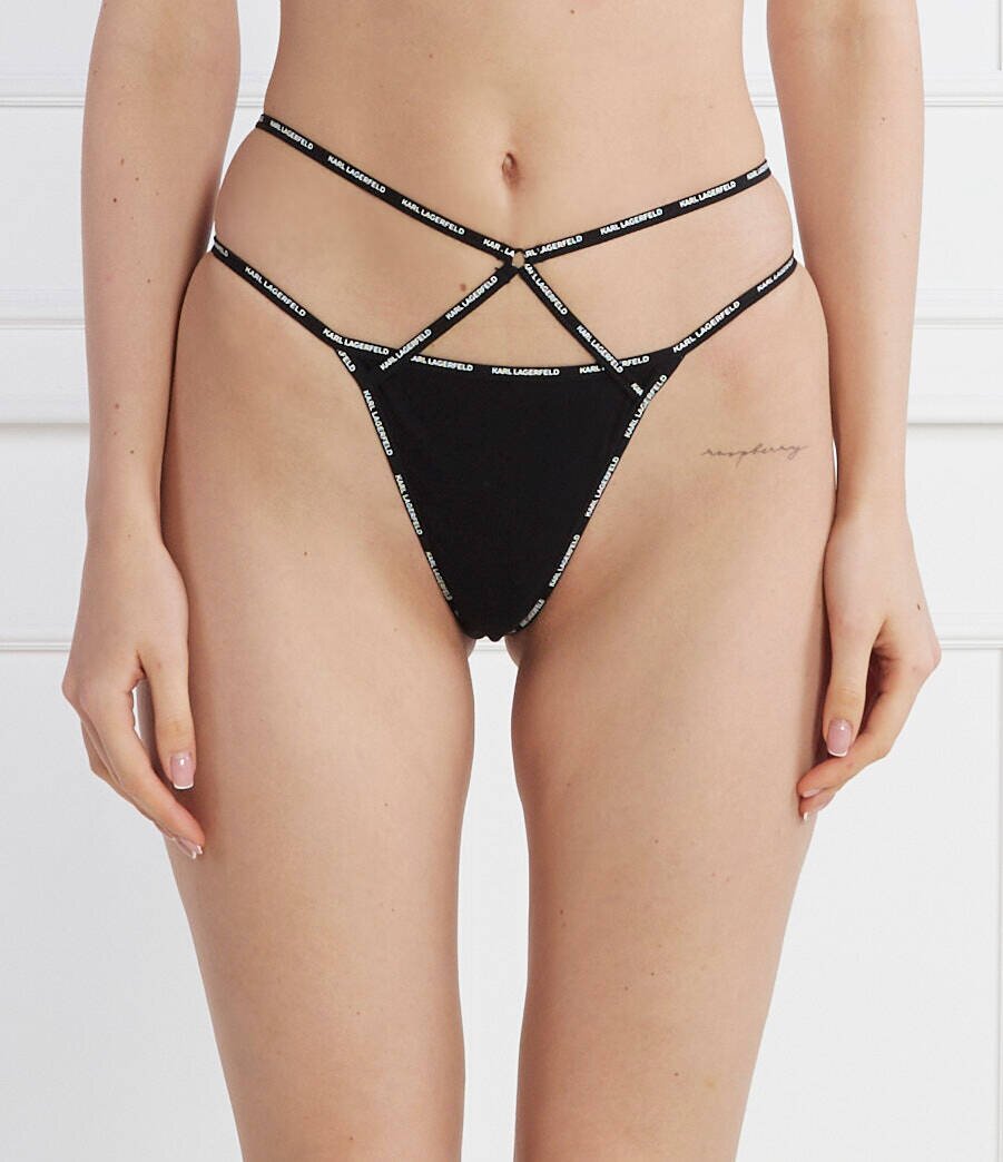 Karl Lagerfeld Chiloți brazilieni mini logo strappy brief