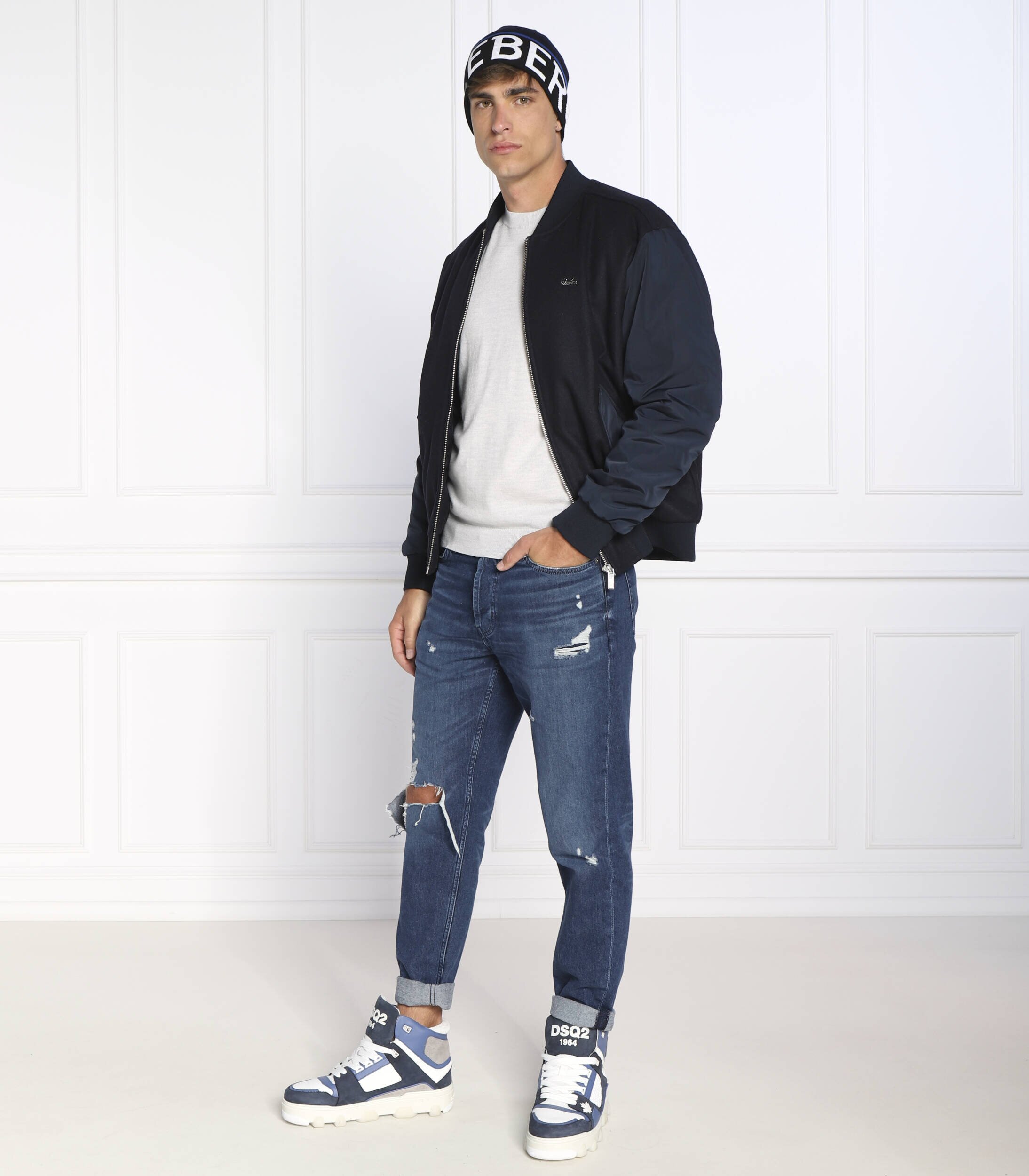 Karl Lagerfeld de lână geacă bomber | regular fit cu adaos de cașmir