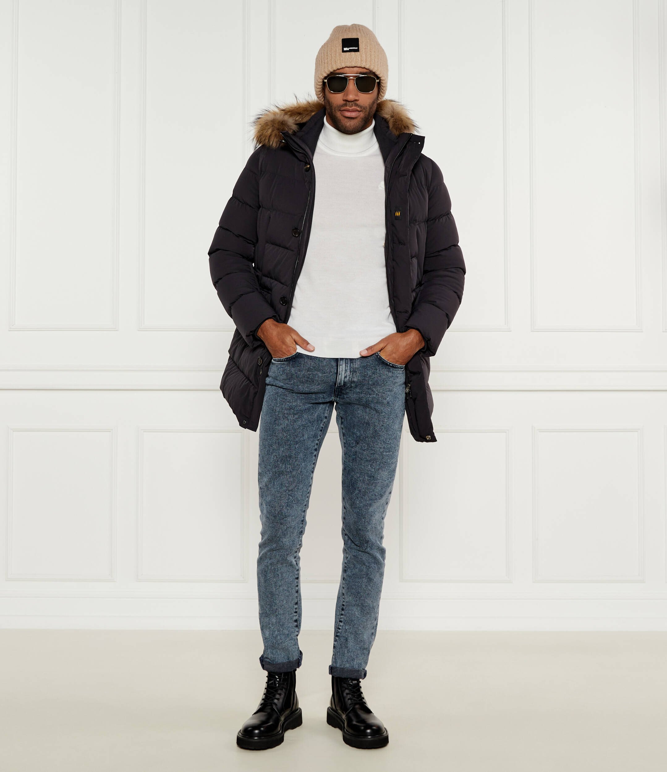 Karl Lagerfeld De lână maletă | Slim Fit