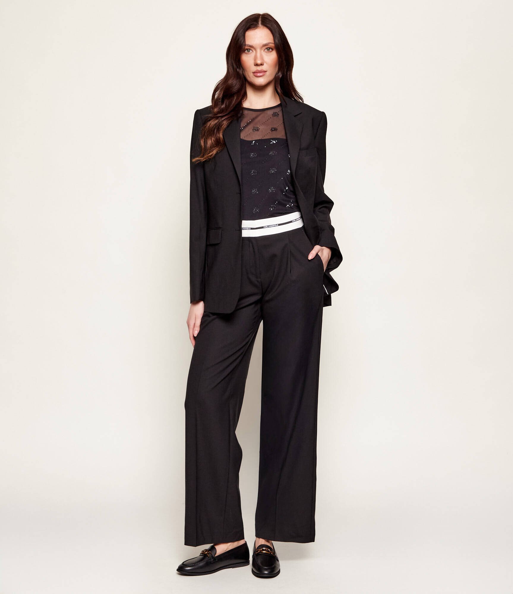 Karl Lagerfeld De lână pantaloni BW ESSENTIAL | Relaxed fit