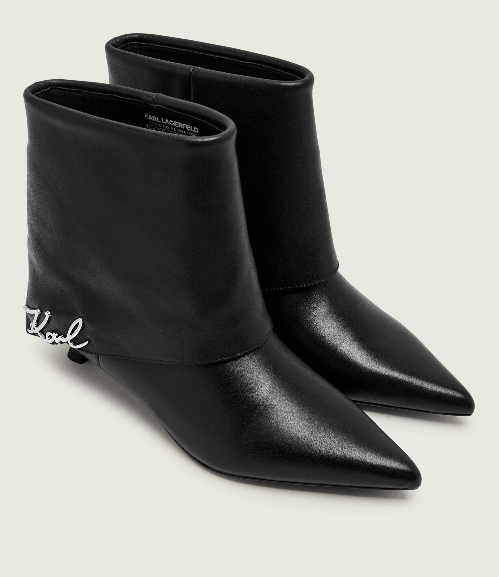 Karl Lagerfeld De piele botine cu toc subțire Pasha