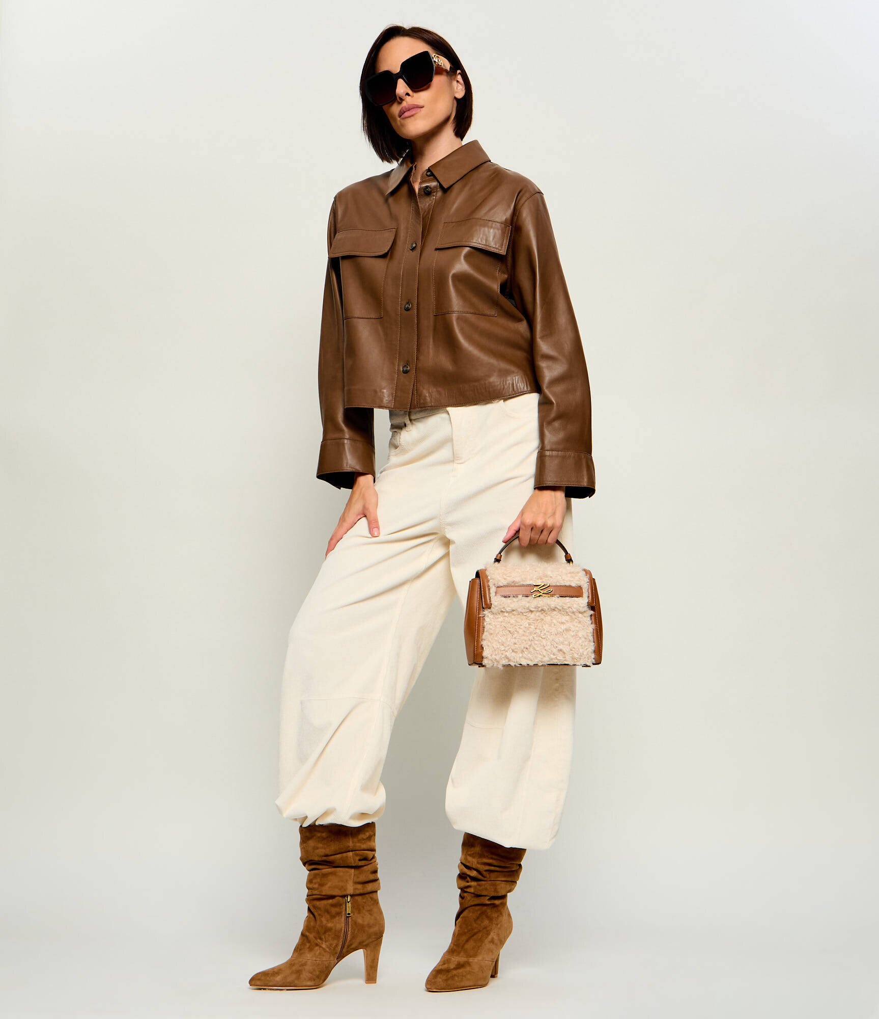 Karl Lagerfeld De piele cufăr K/Autograph | shearling