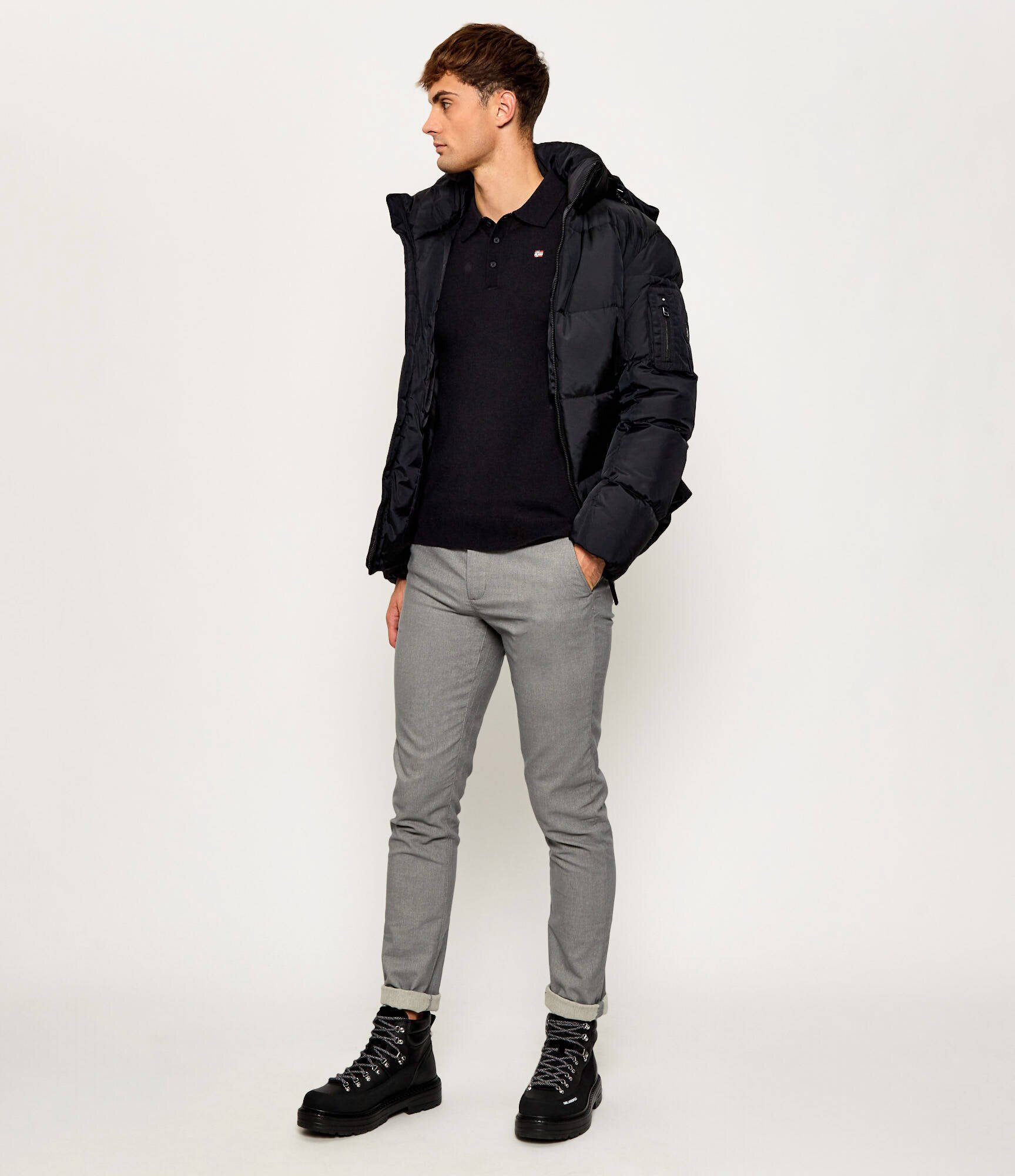 Karl Lagerfeld De piele ghete de trekking MILES HIKER