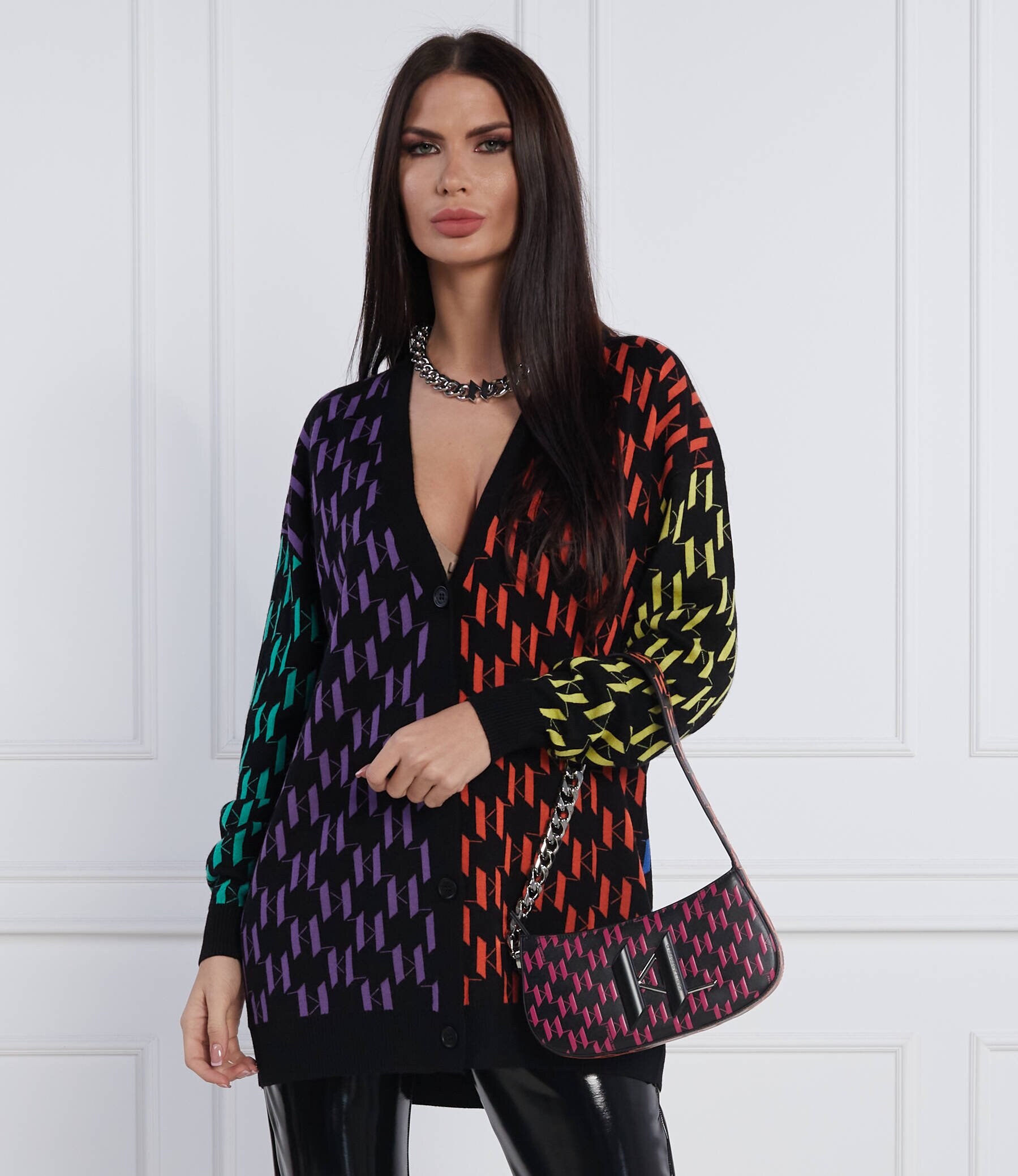 Karl Lagerfeld De piele hobo K/Saddle Chain Print