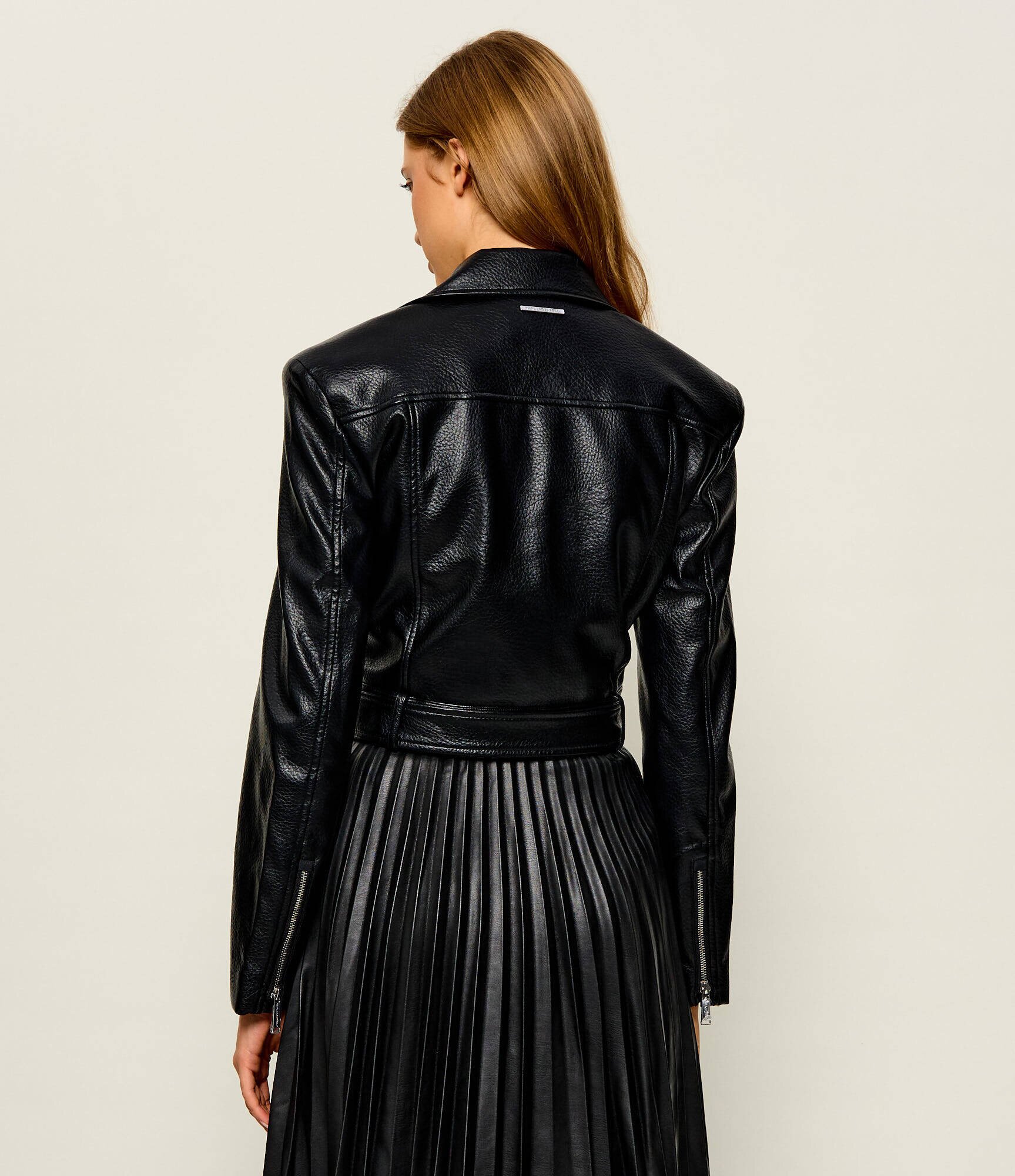 Karl Lagerfeld Geacă de piele Biker | Cropped Fit