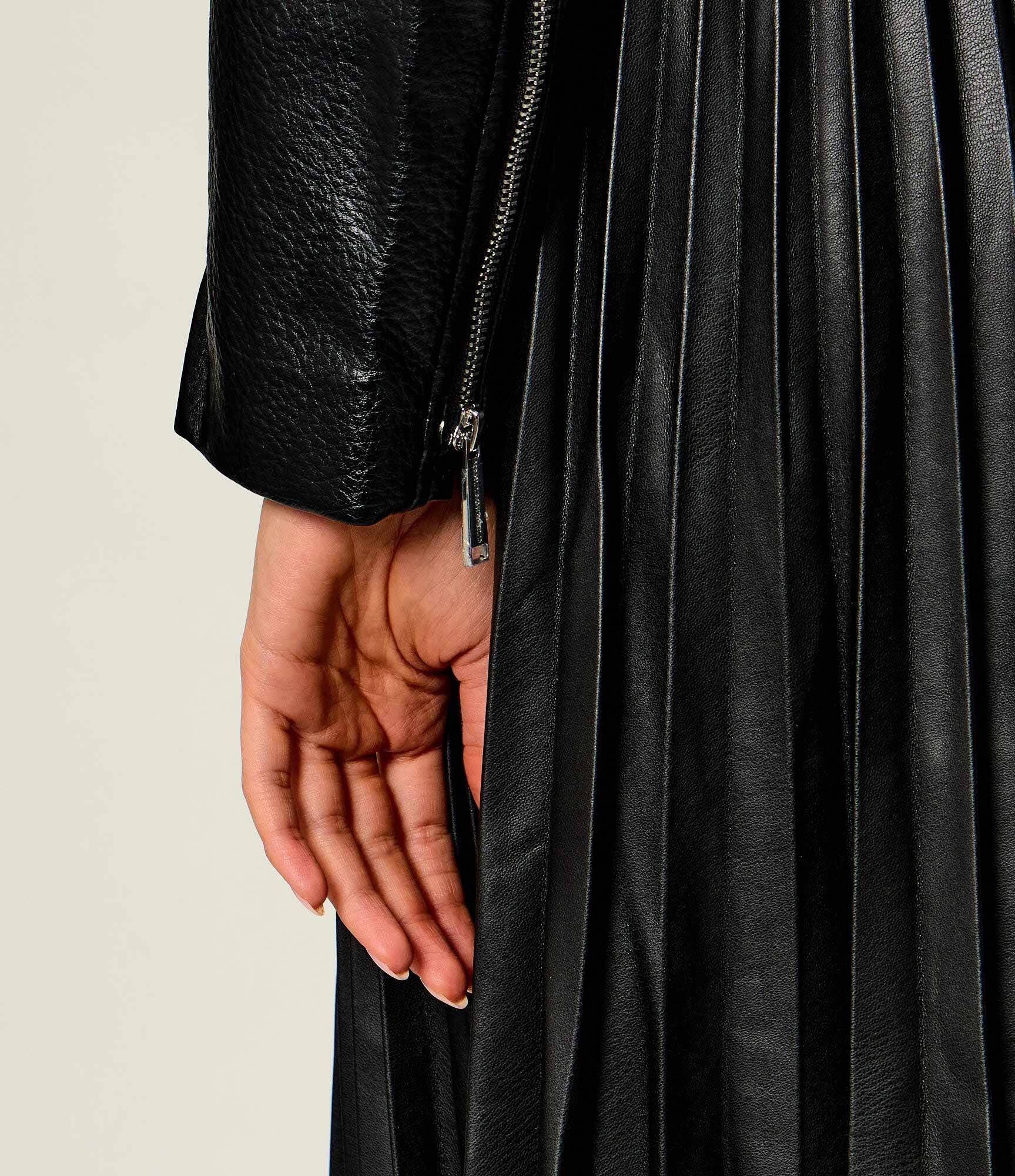 Karl Lagerfeld Geacă de piele Biker | Cropped Fit