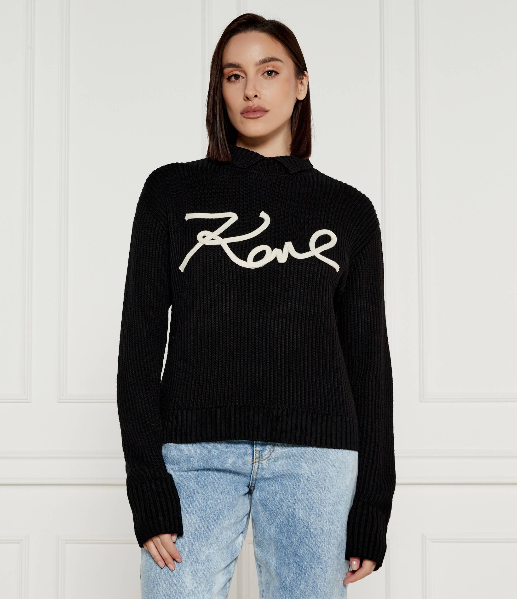Karl Lagerfeld Guler înalt | Regular Fit cu adaos de lână