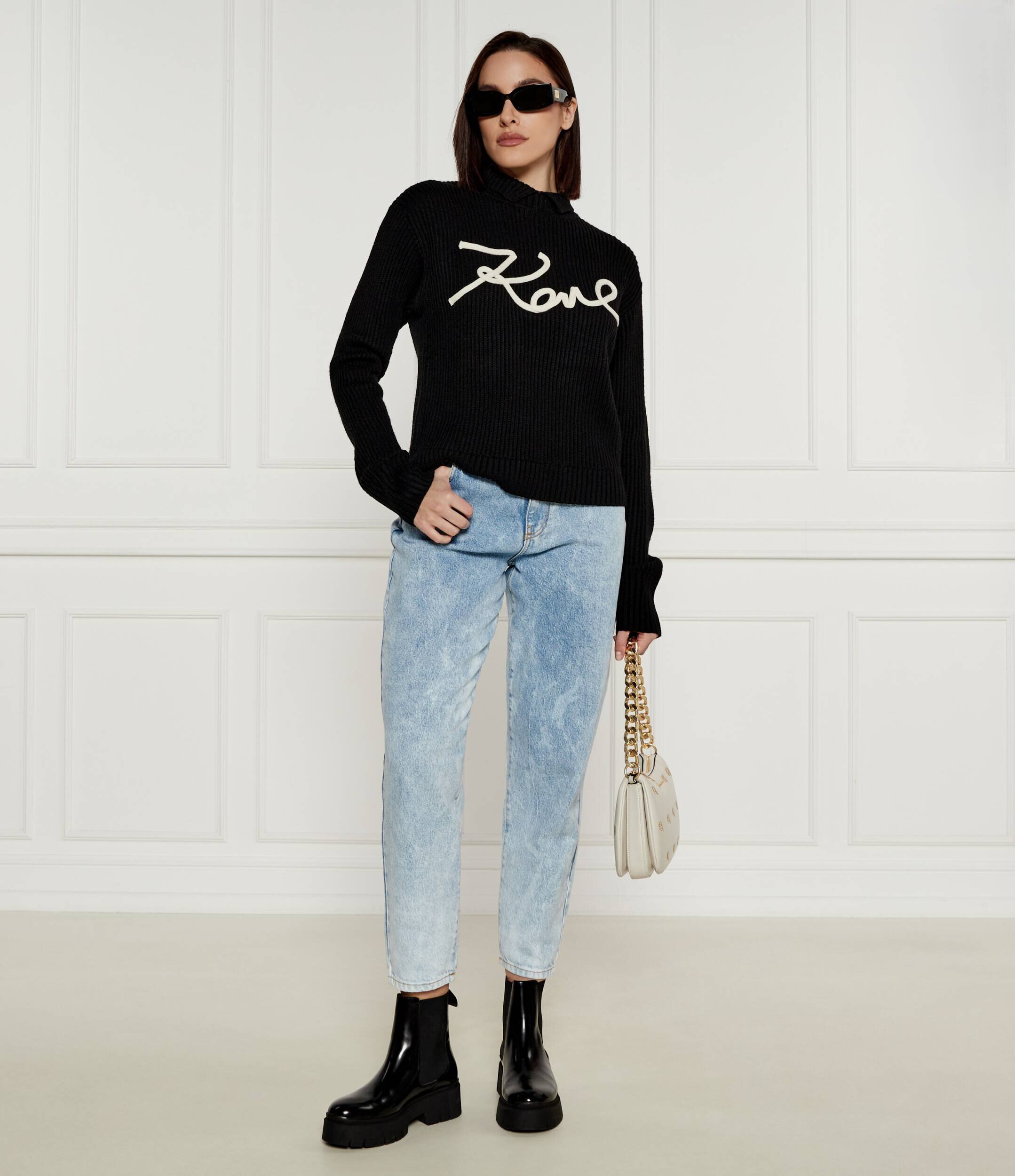Karl Lagerfeld Guler înalt | Regular Fit cu adaos de lână