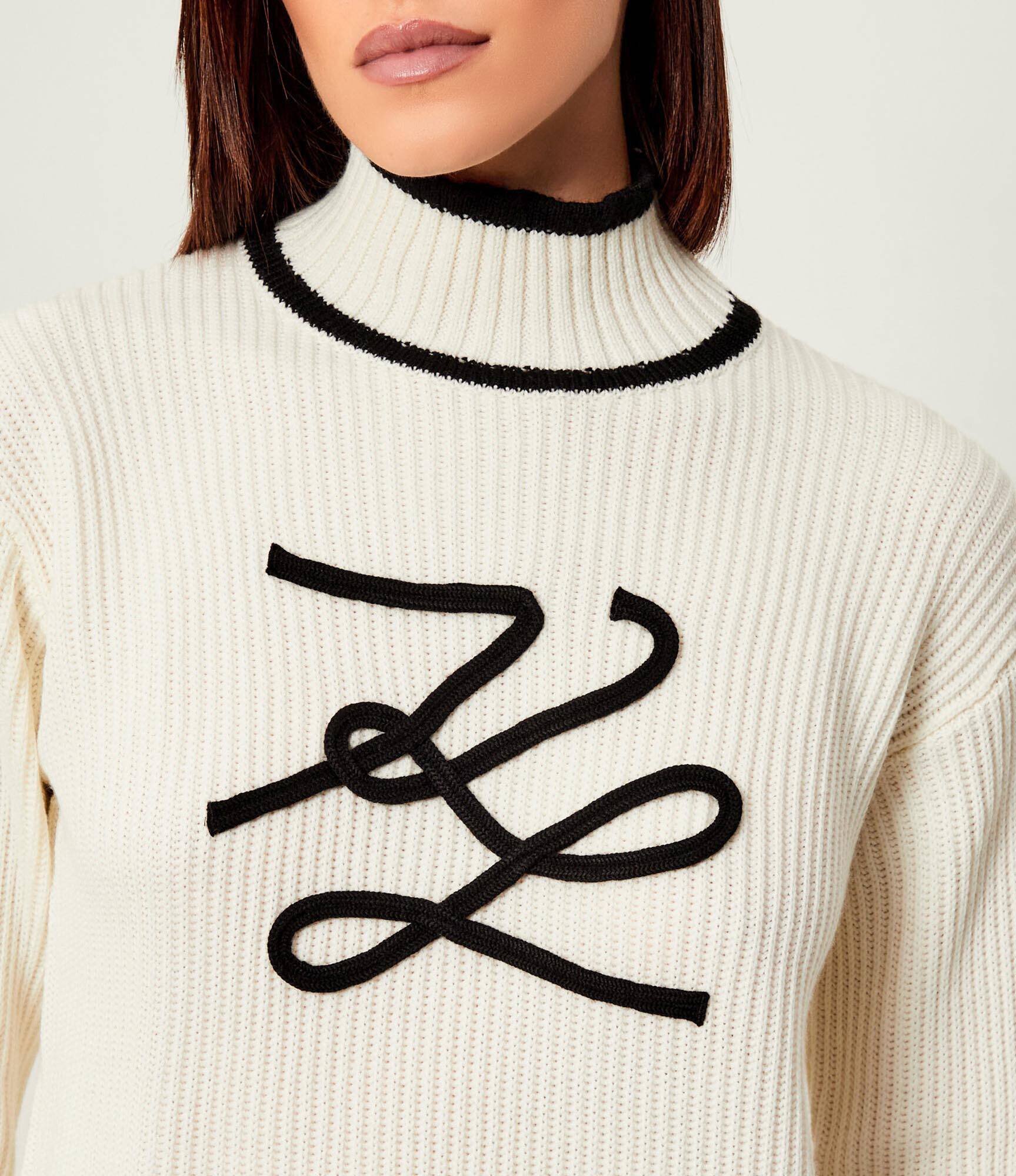 Karl Lagerfeld Guler înalt Soutache Autograph | Loose fit cu adaos de lână