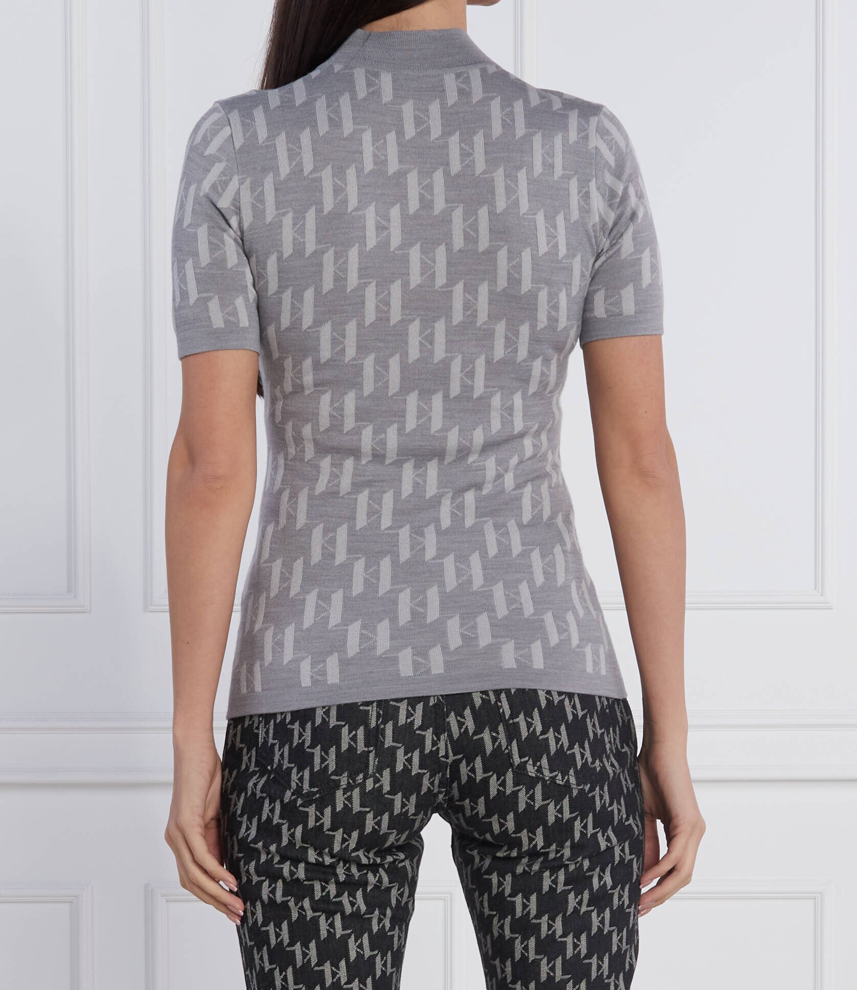 Karl Lagerfeld hanorac Monogram | Slim Fit cu adaos de lână
