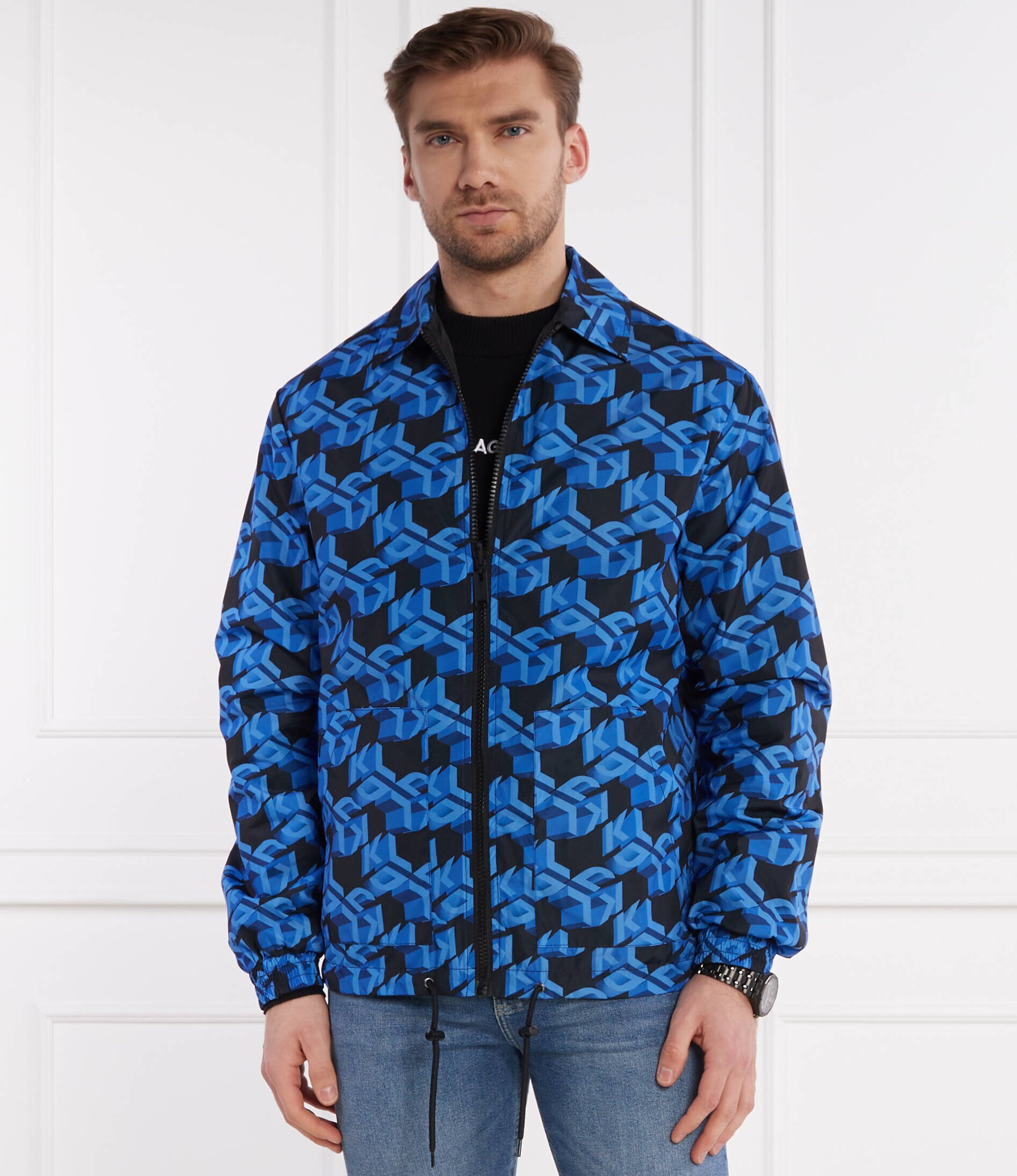 Karl Lagerfeld Jeans Cu două fețe geacă reversible monogram | Regular Fit