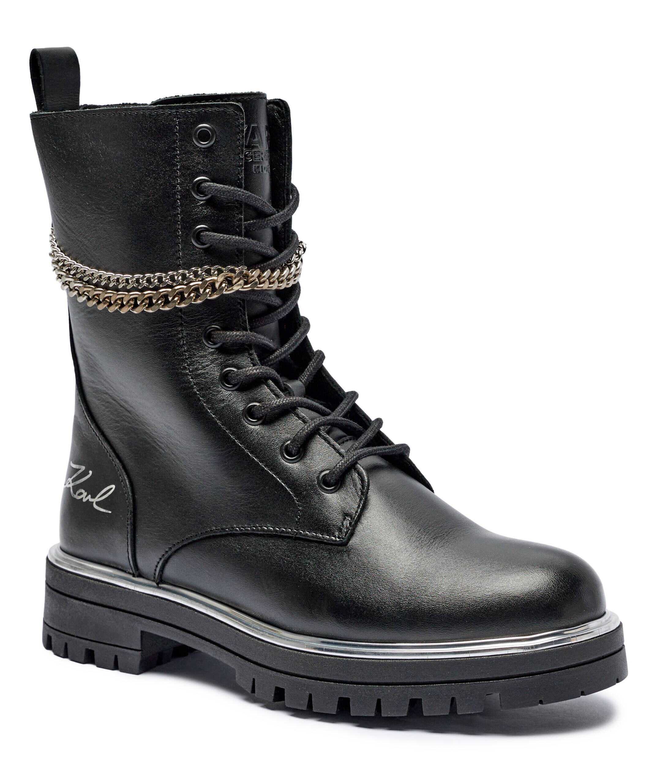 KARL LAGERFELD KIDS De piele botine