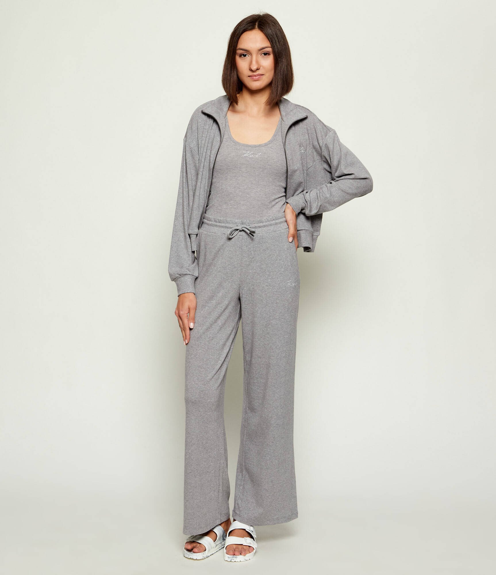 Karl Lagerfeld Pantaloni de trening Signature Lurex | Loose fit