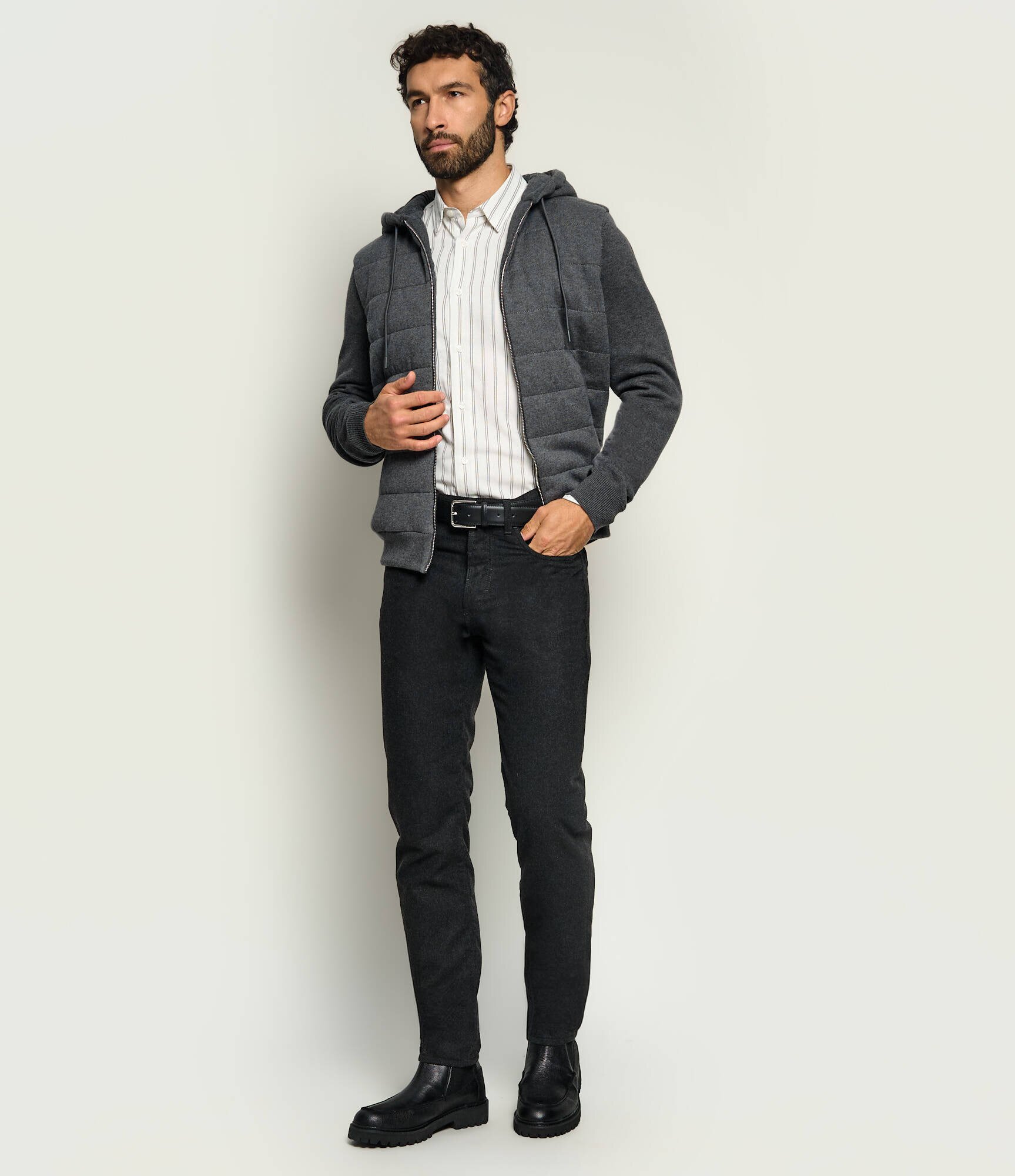Karl Lagerfeld Pantaloni Jim cu adaos de lână | Tapered fit | mid waist