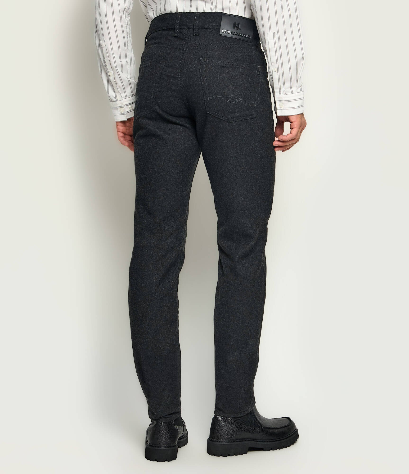 Karl Lagerfeld Pantaloni Jim cu adaos de lână | Tapered fit | mid waist