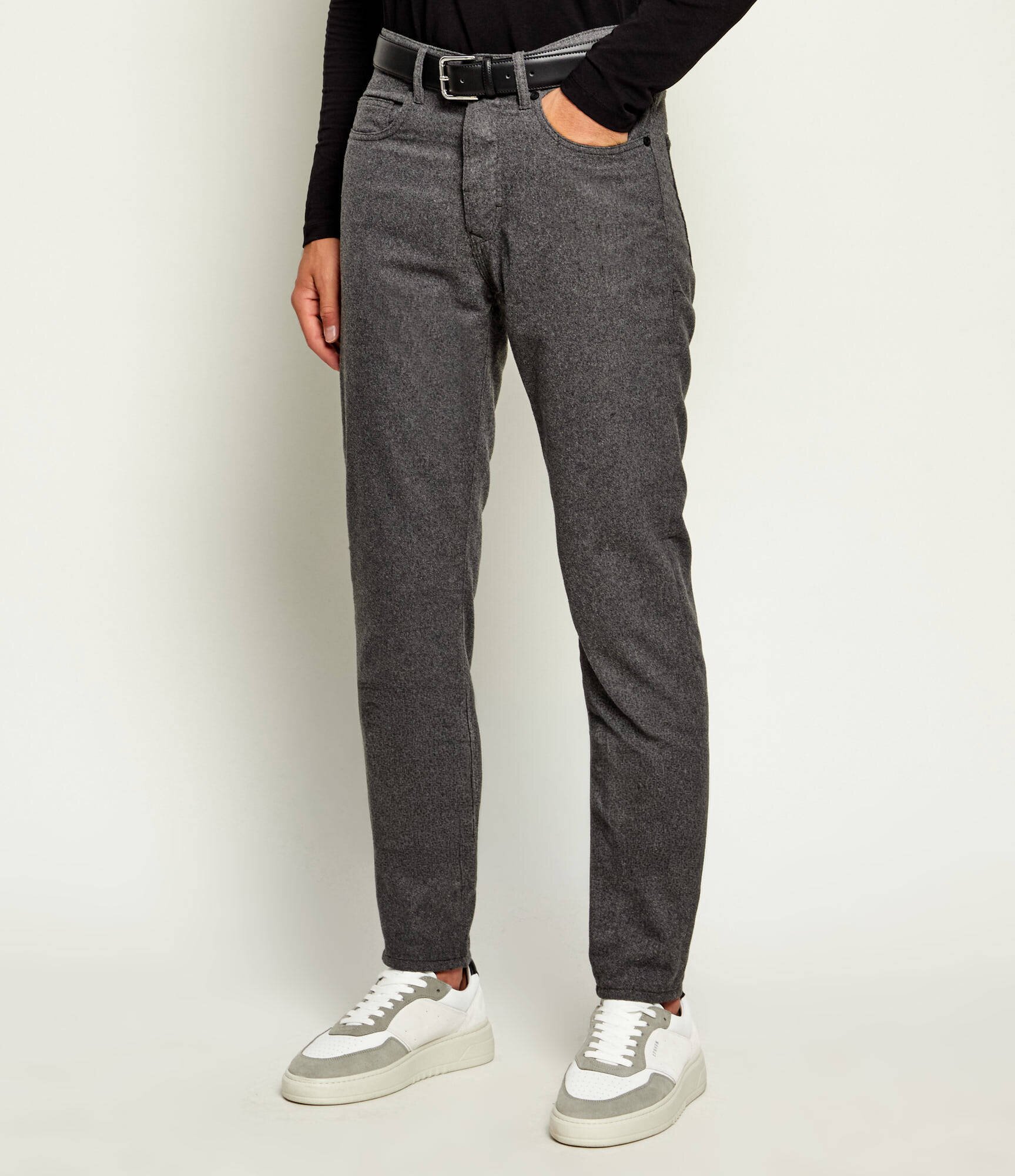 Karl Lagerfeld Pantaloni Jim cu adaos de lână | Tapered fit | mid waist