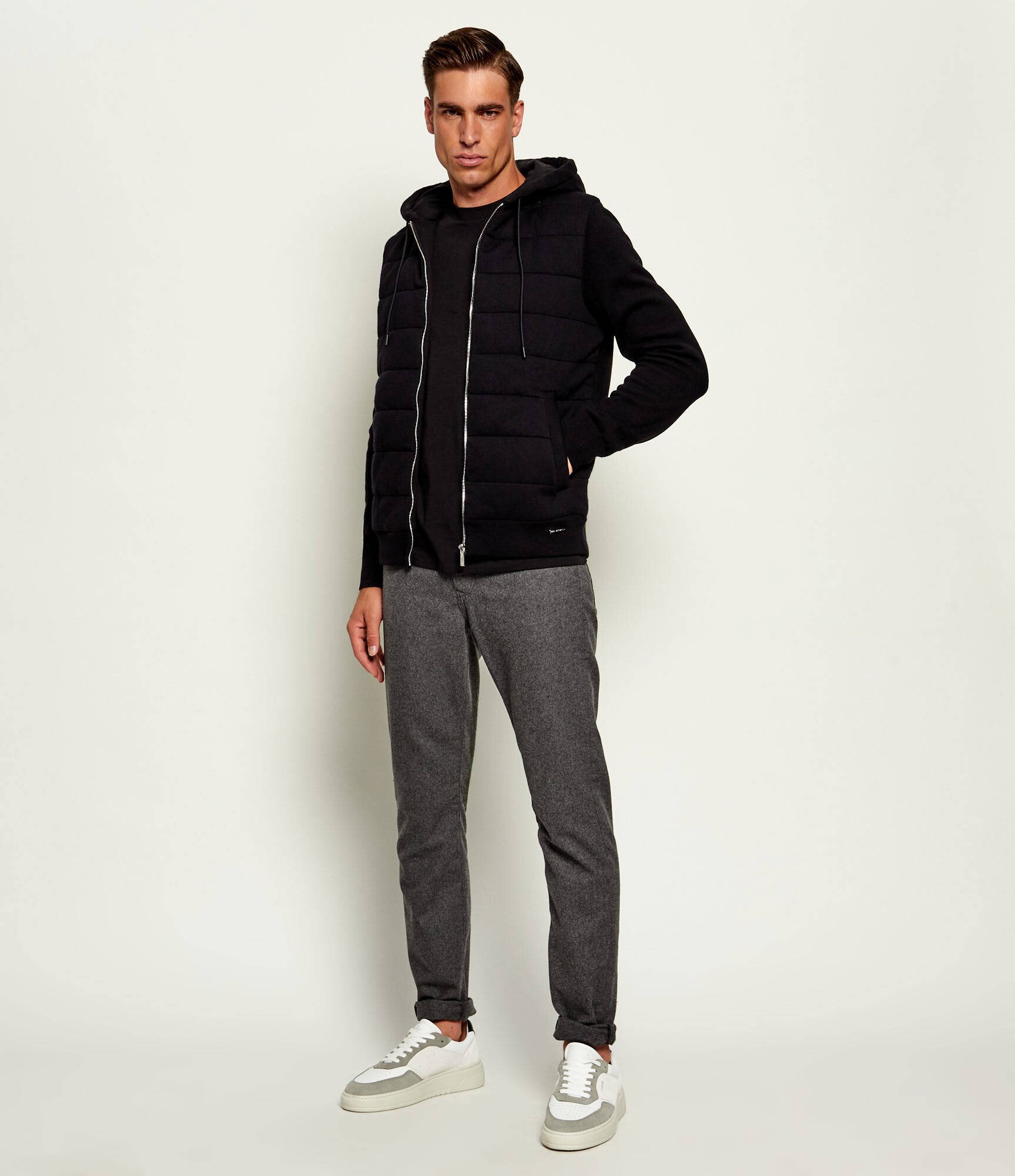 Karl Lagerfeld Pantaloni Jim cu adaos de lână | Tapered fit | mid waist