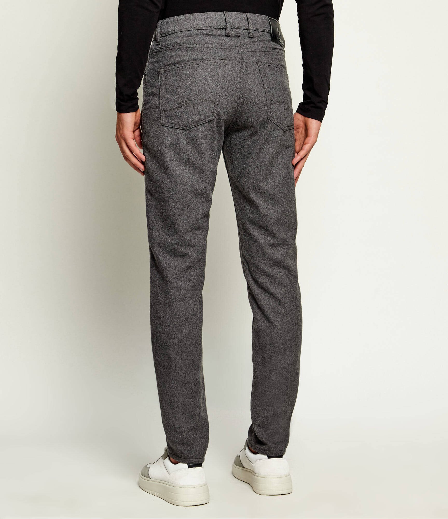 Karl Lagerfeld Pantaloni Jim cu adaos de lână | Tapered fit | mid waist