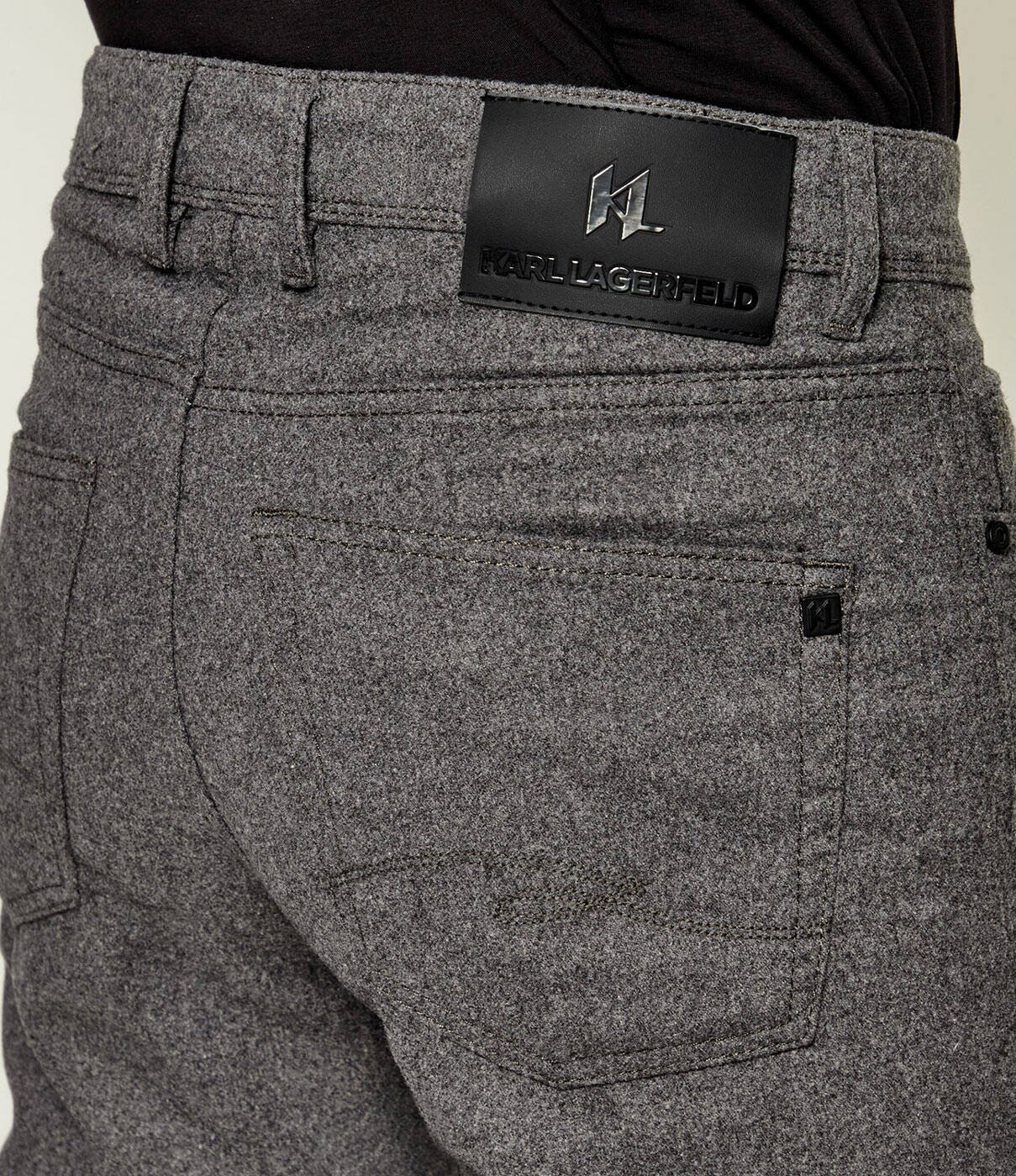 Karl Lagerfeld Pantaloni Jim cu adaos de lână | Tapered fit | mid waist