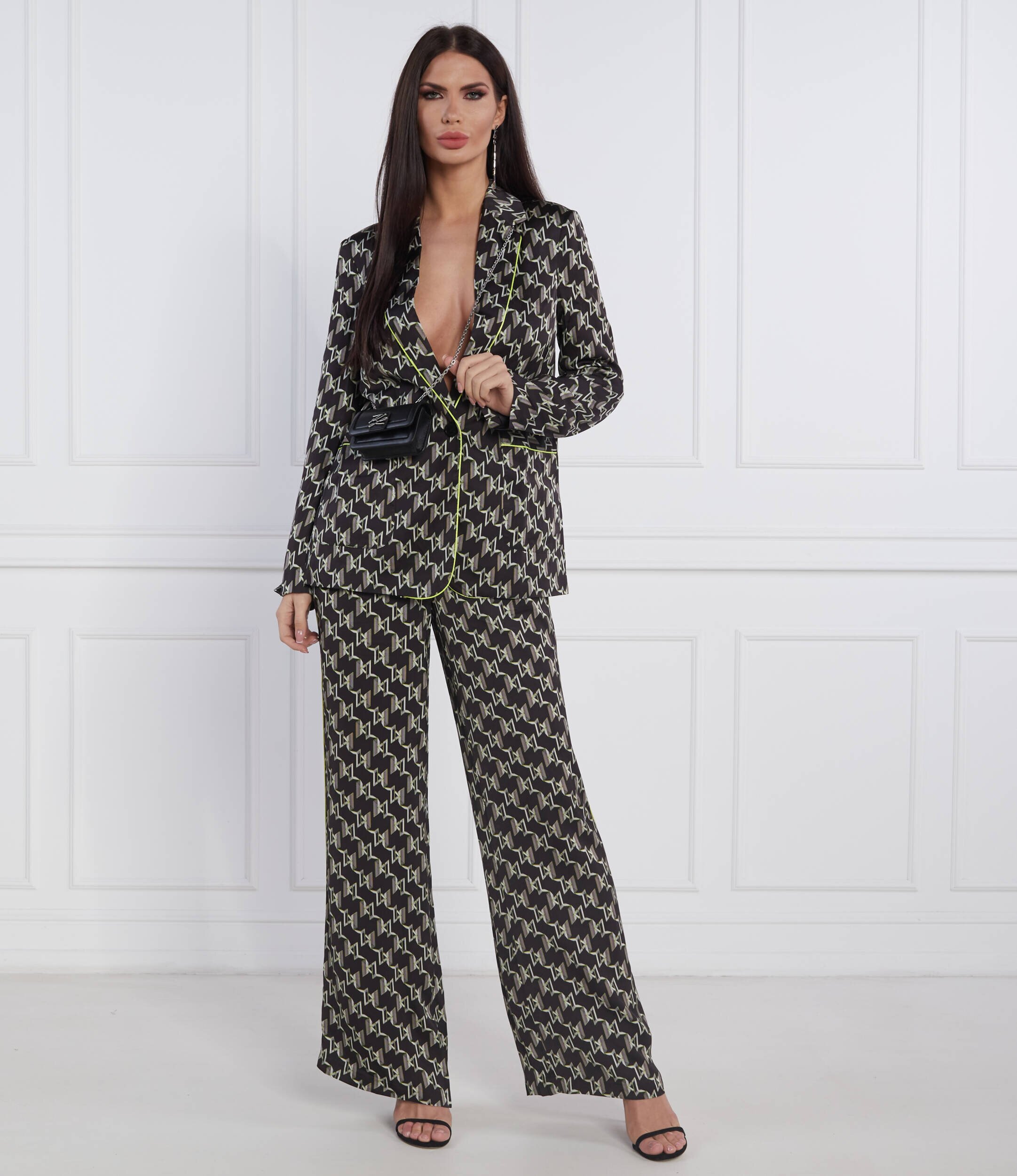 Karl Lagerfeld Pantaloni PRINTED MONOGRAM | flare fit | high waist