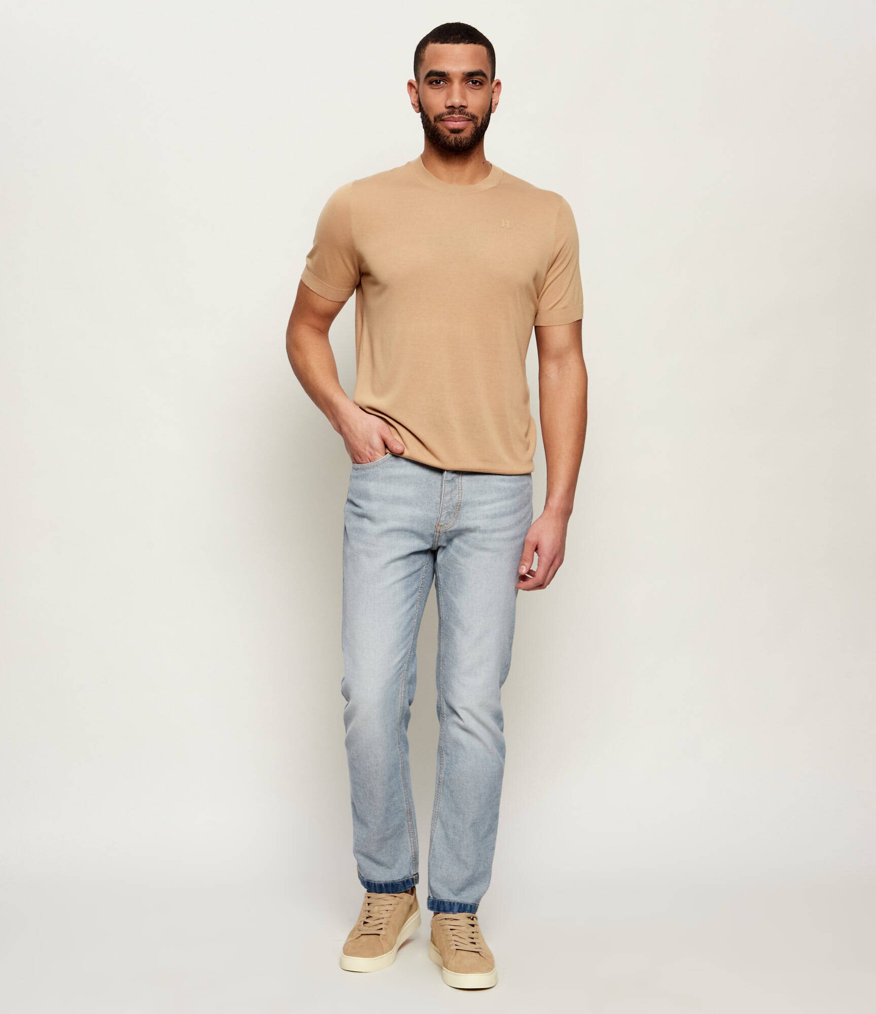 Karl Lagerfeld Pulover | Slim Fit cu adaos de mătase