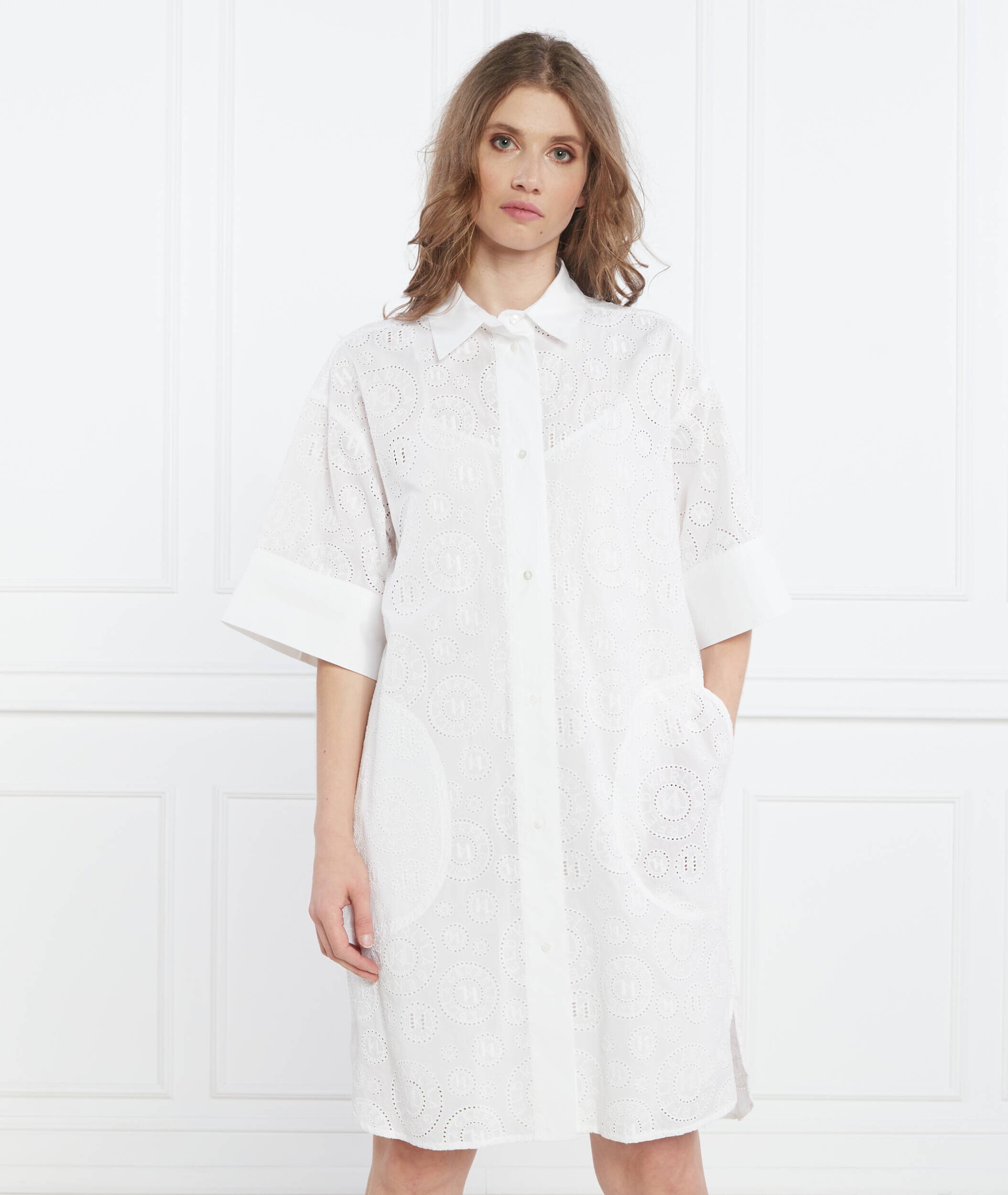 Karl Lagerfeld Rochie broderie anglaise shirtdress