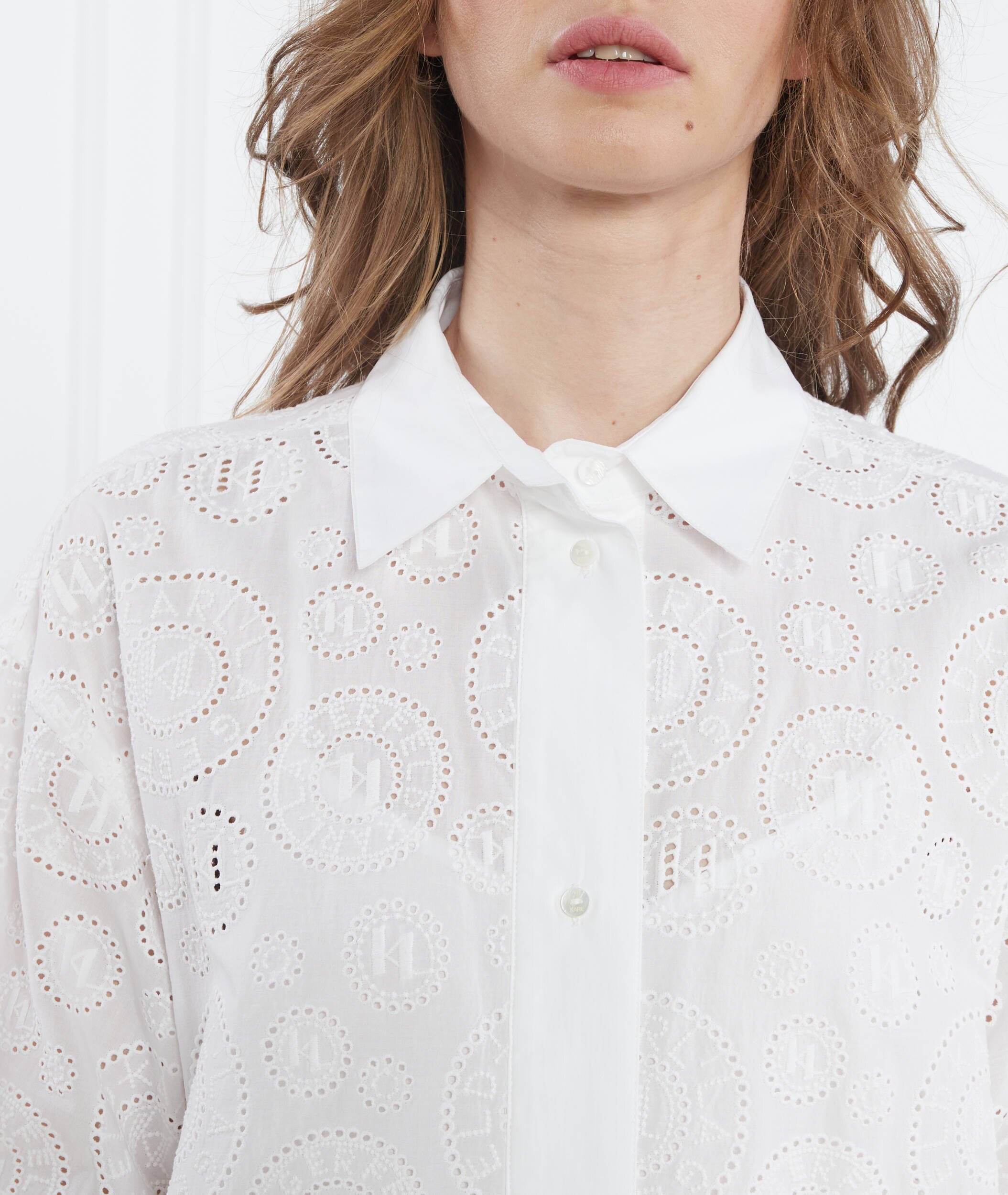 Karl Lagerfeld Rochie broderie anglaise shirtdress