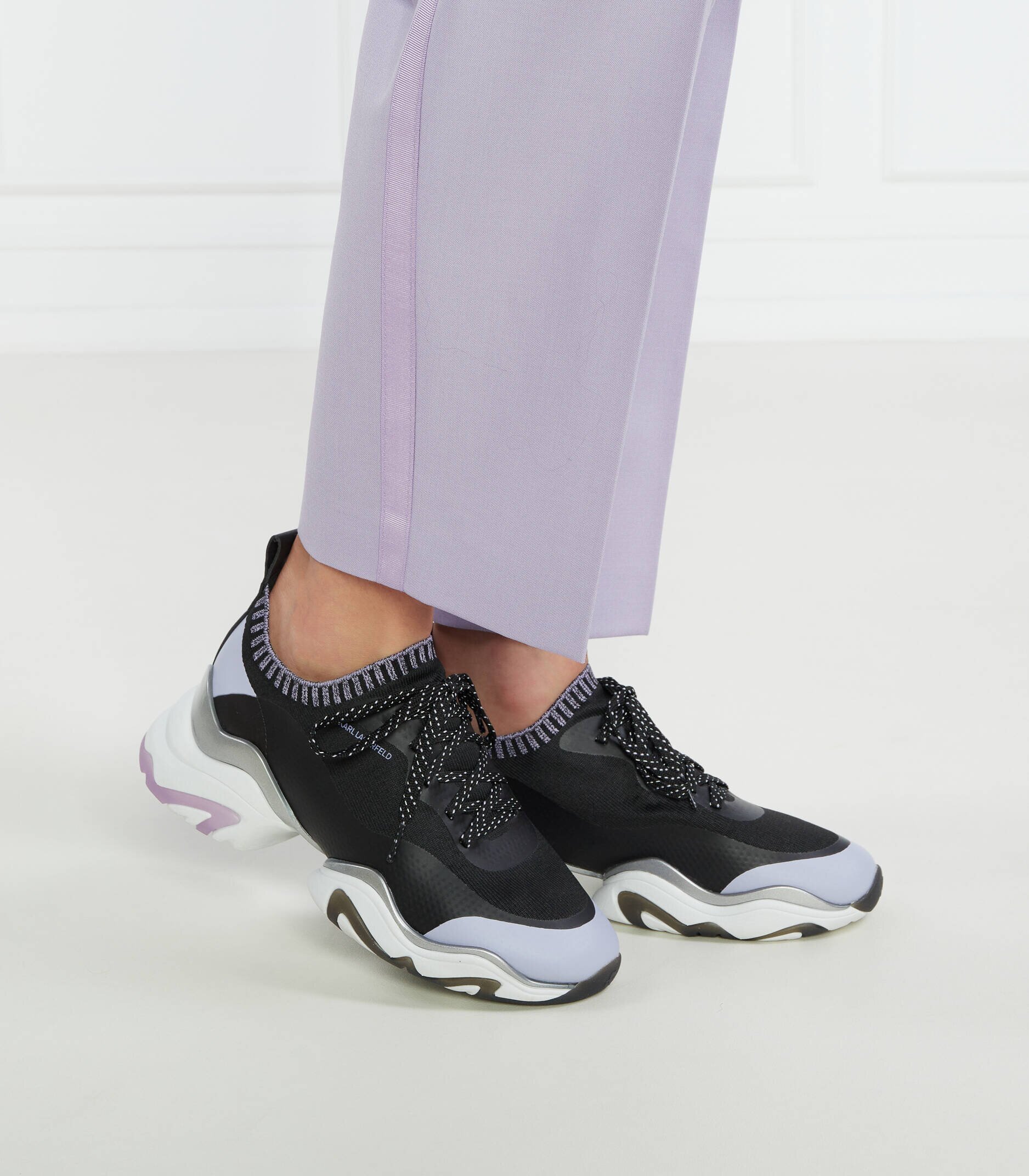 Karl Lagerfeld Sneakers Gemini Knit Sock Lo cu adaos de piele