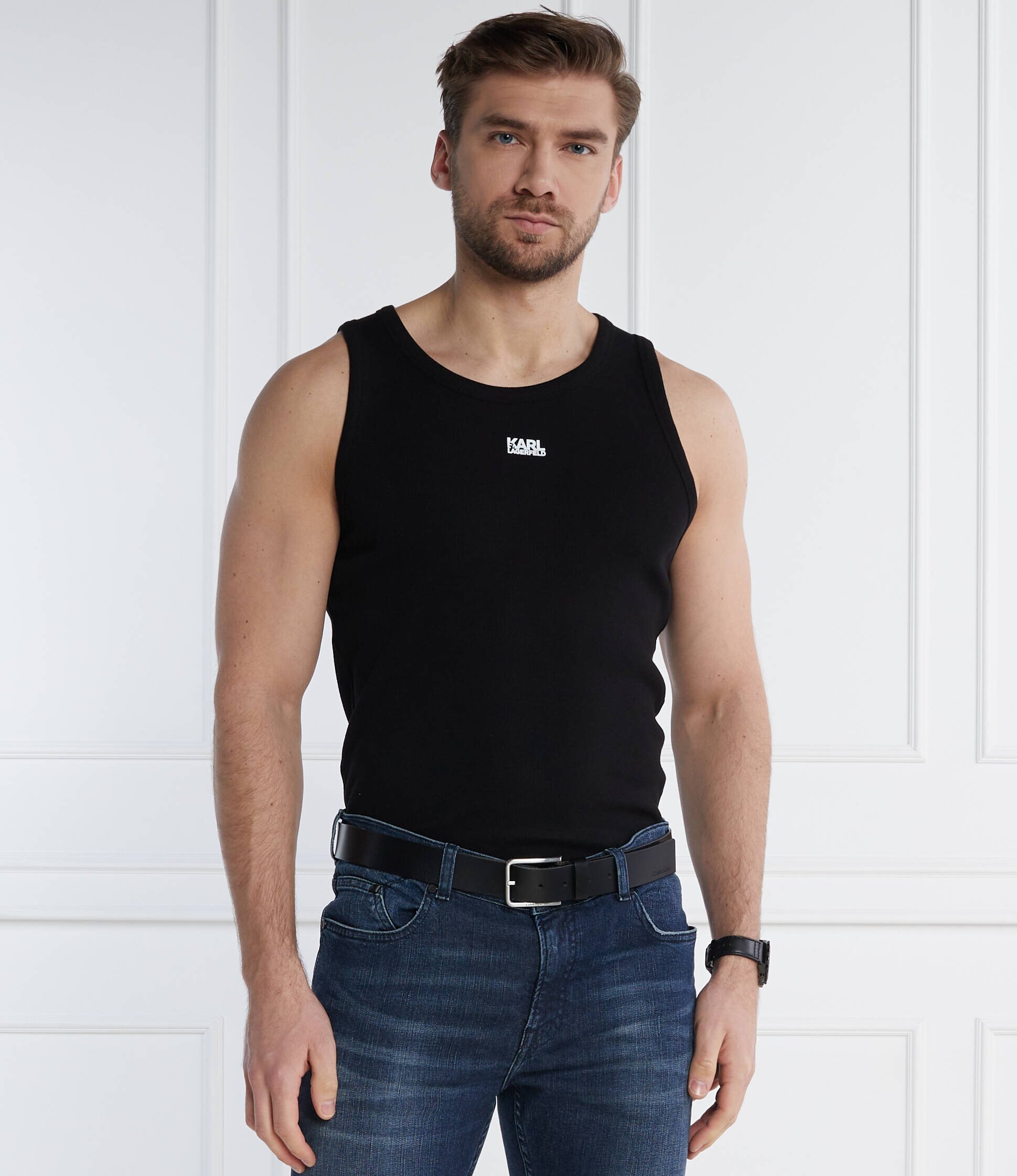 Karl Lagerfeld Tank top CREWNECK | Slim Fit