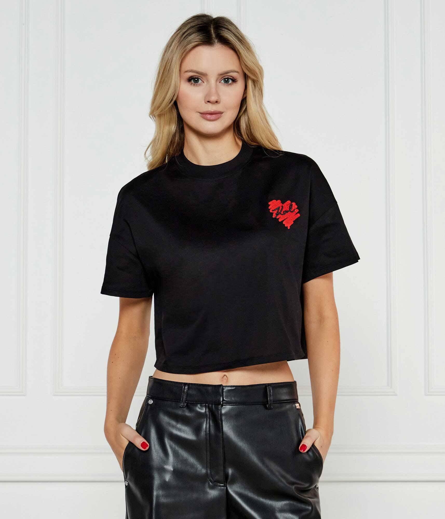 Karl Lagerfeld Tricou Hearts | Cropped Fit